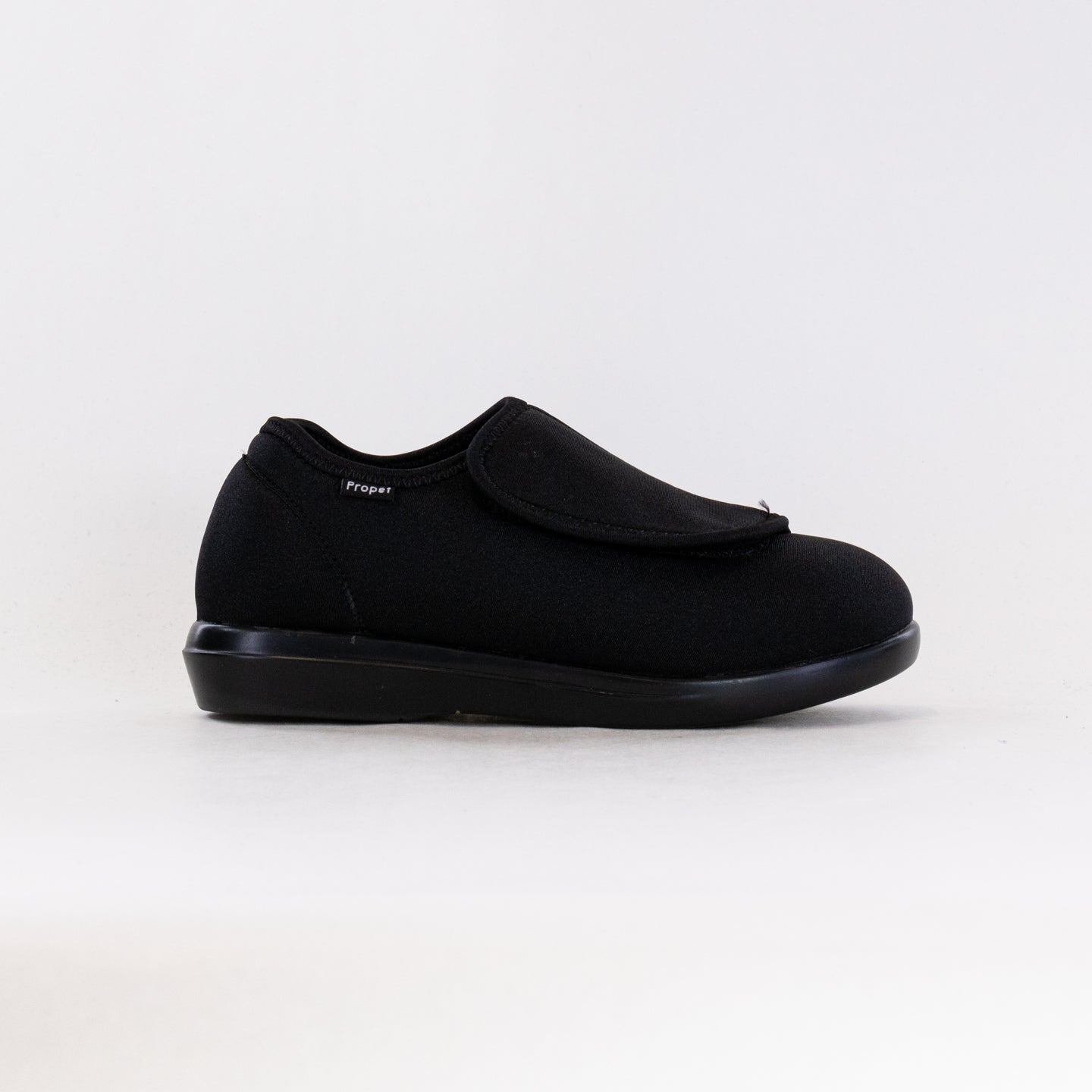 Propet Women's Comfortable Cushioned Foot Recovery Slippers in Black Stretch Design