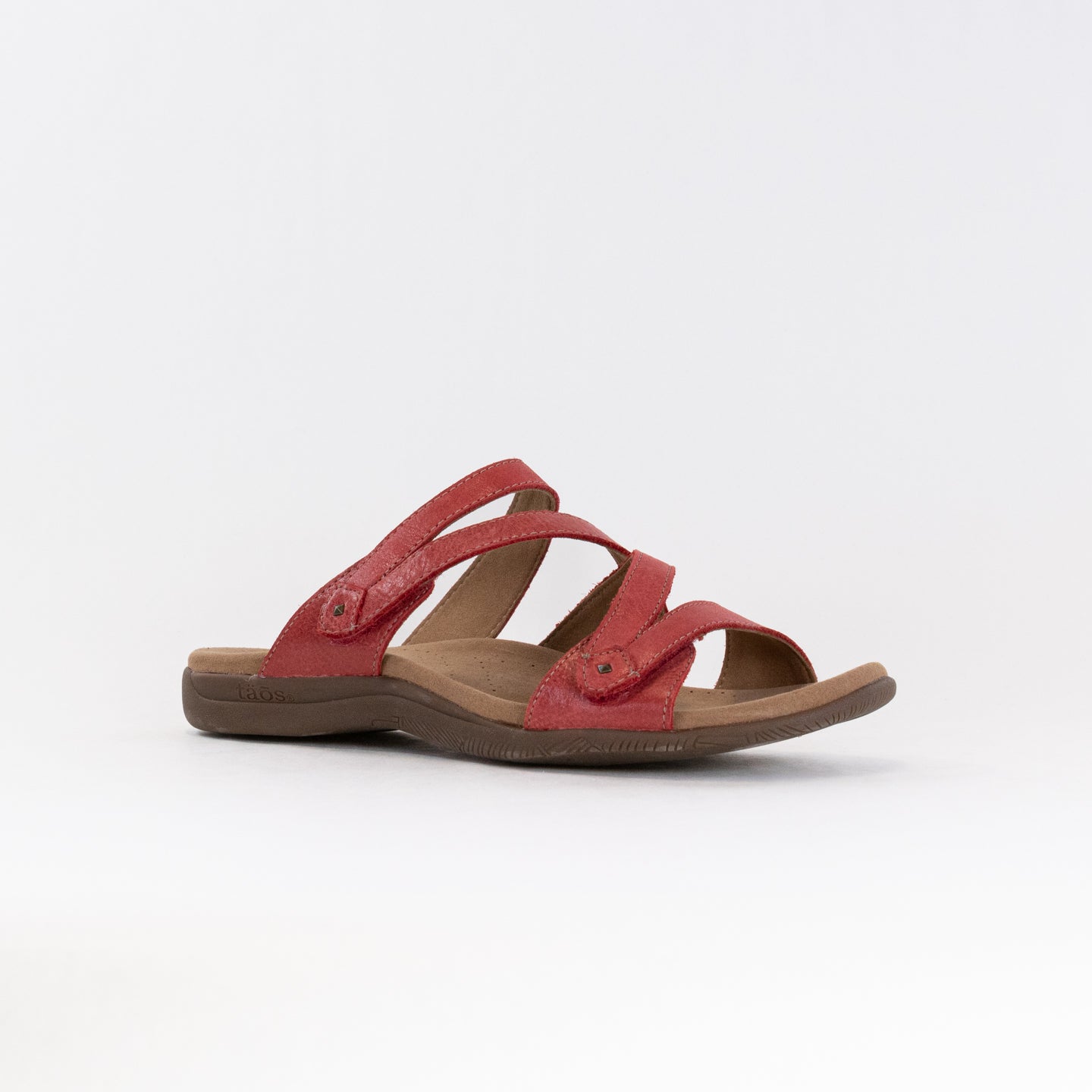 True Red Women's Taos Double U Premium Leather Slide Sandals