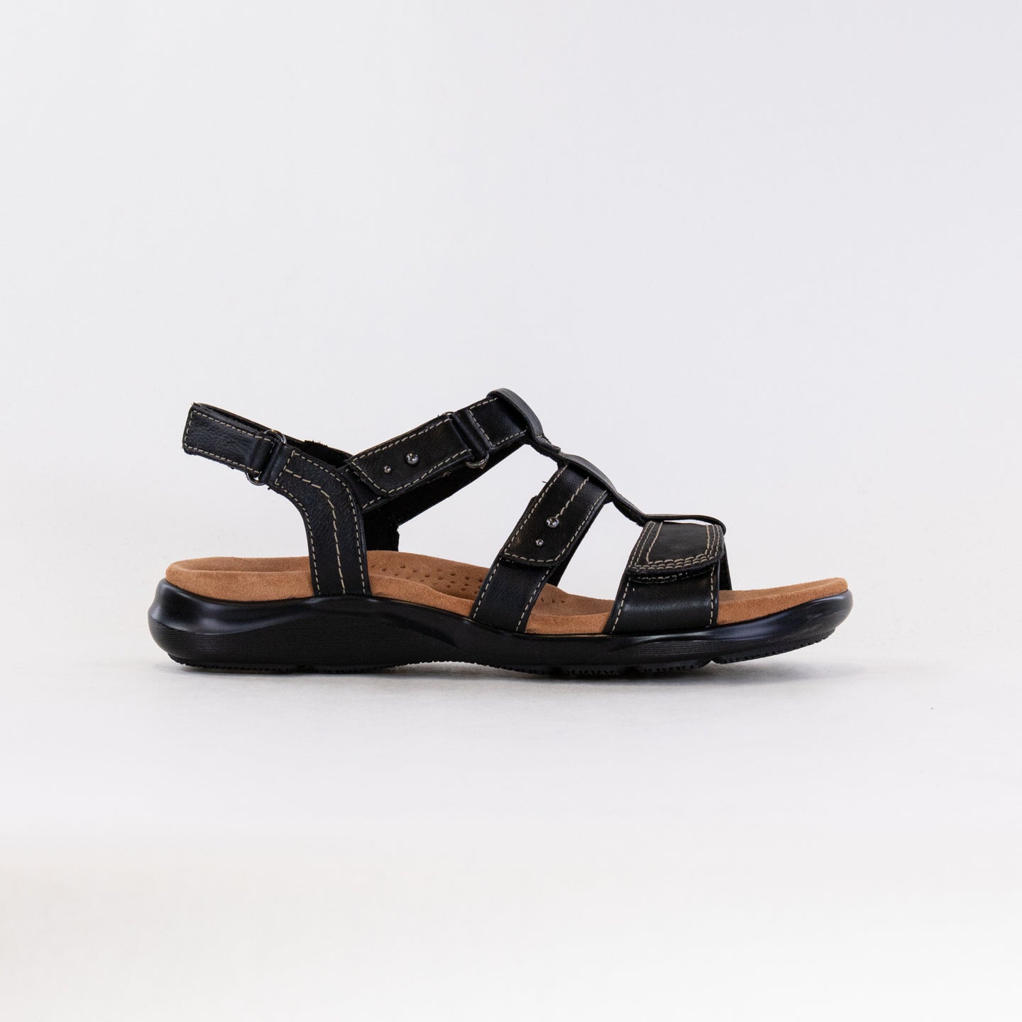 Women's Black Leather Clarks Kilty Step Sandals - Stylish and Functional