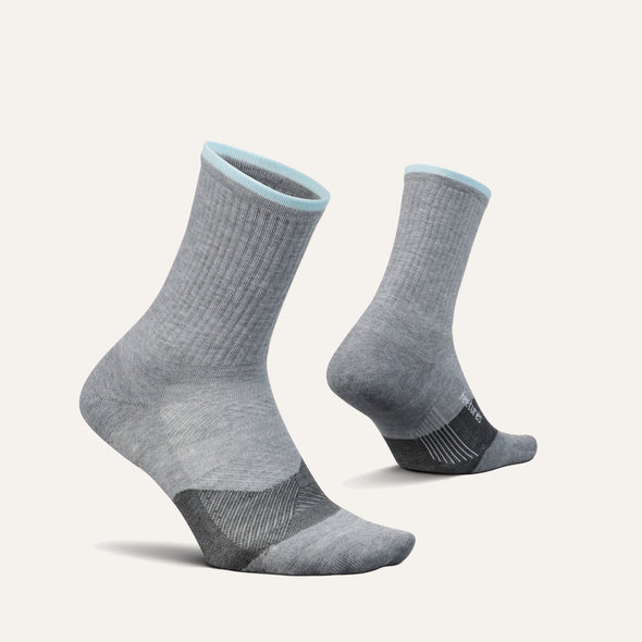 Feetures Light Gray Trail Max Cushion Mini Crew Socks with Superior Fit