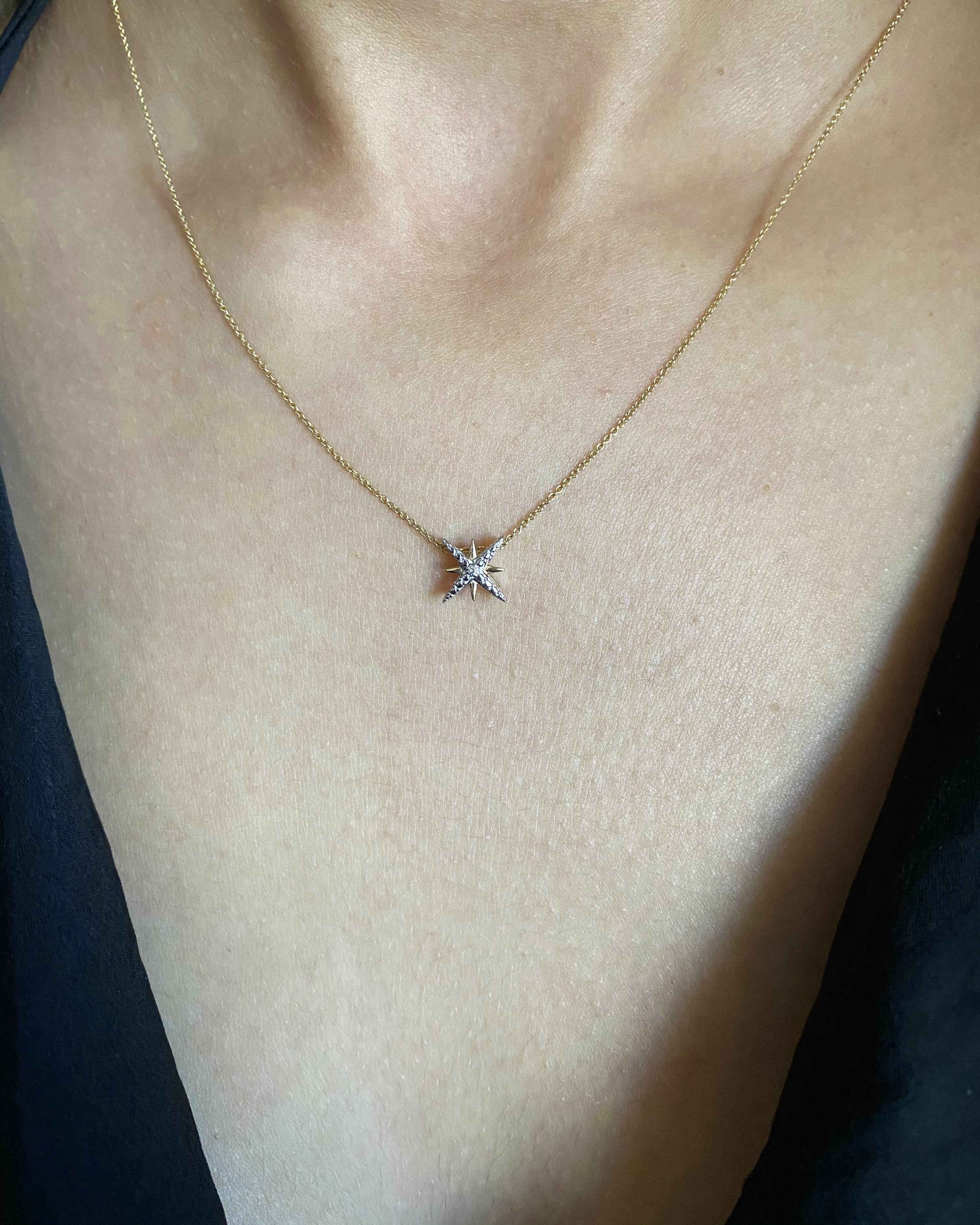Stunning 9 Carat Yellow Gold Diamond Starburst Pendant for a Glamorous Look