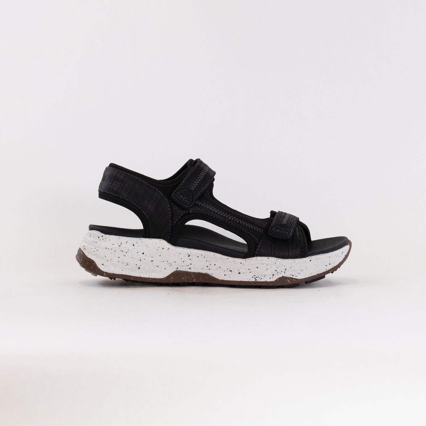 Women's Taos Super Side Black Embossed Sandals - Ideal for Outdoor Fun