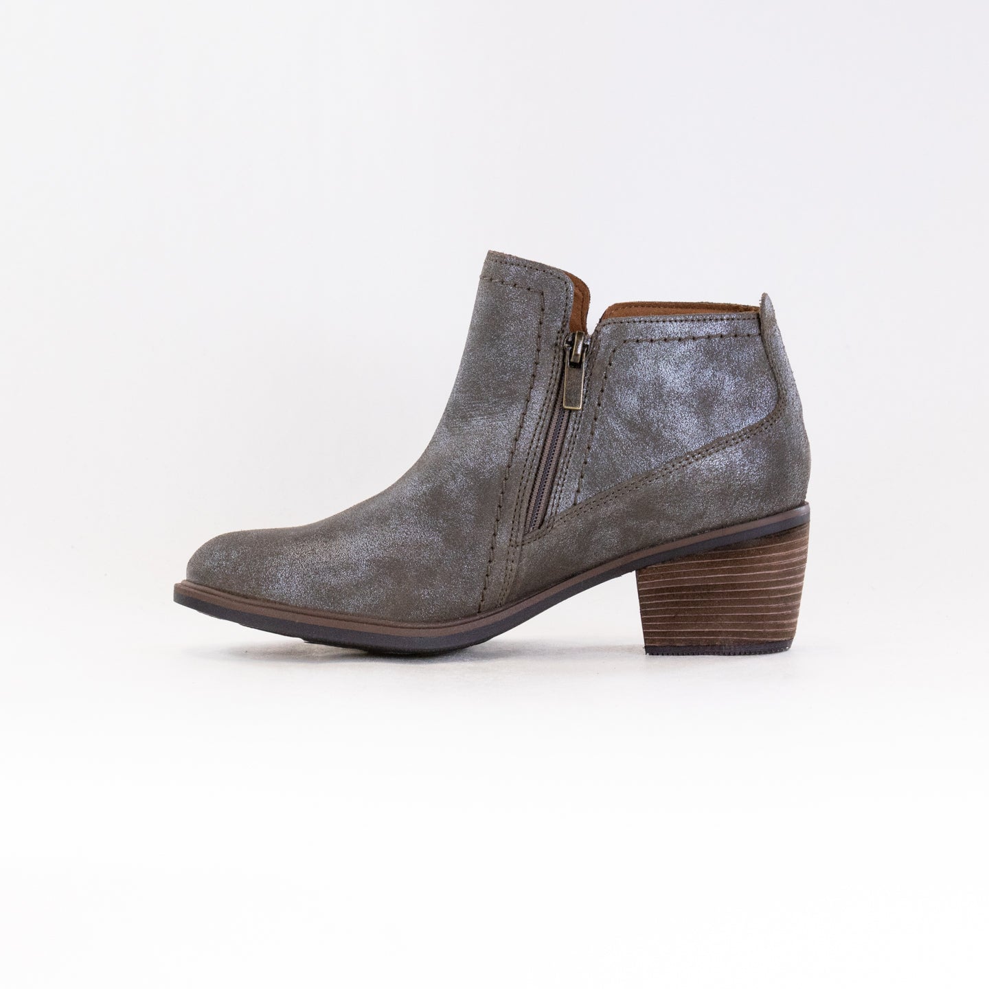 Clarks Women's Neva Lo Ankle Boots in Taupe Metallic Leather
