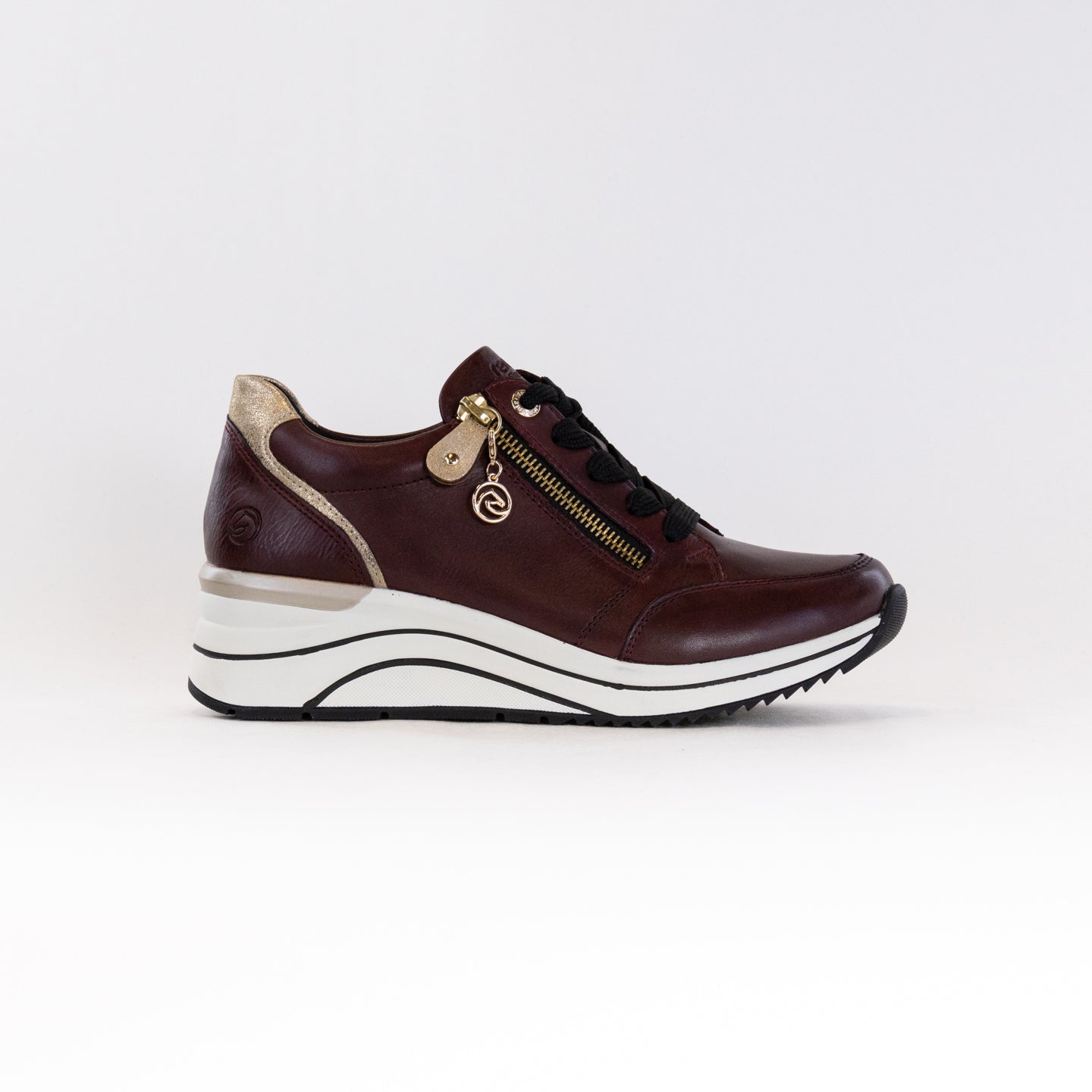 Stylish Remonte Eleni 03 Burgundy Women's Wedge Sneakers