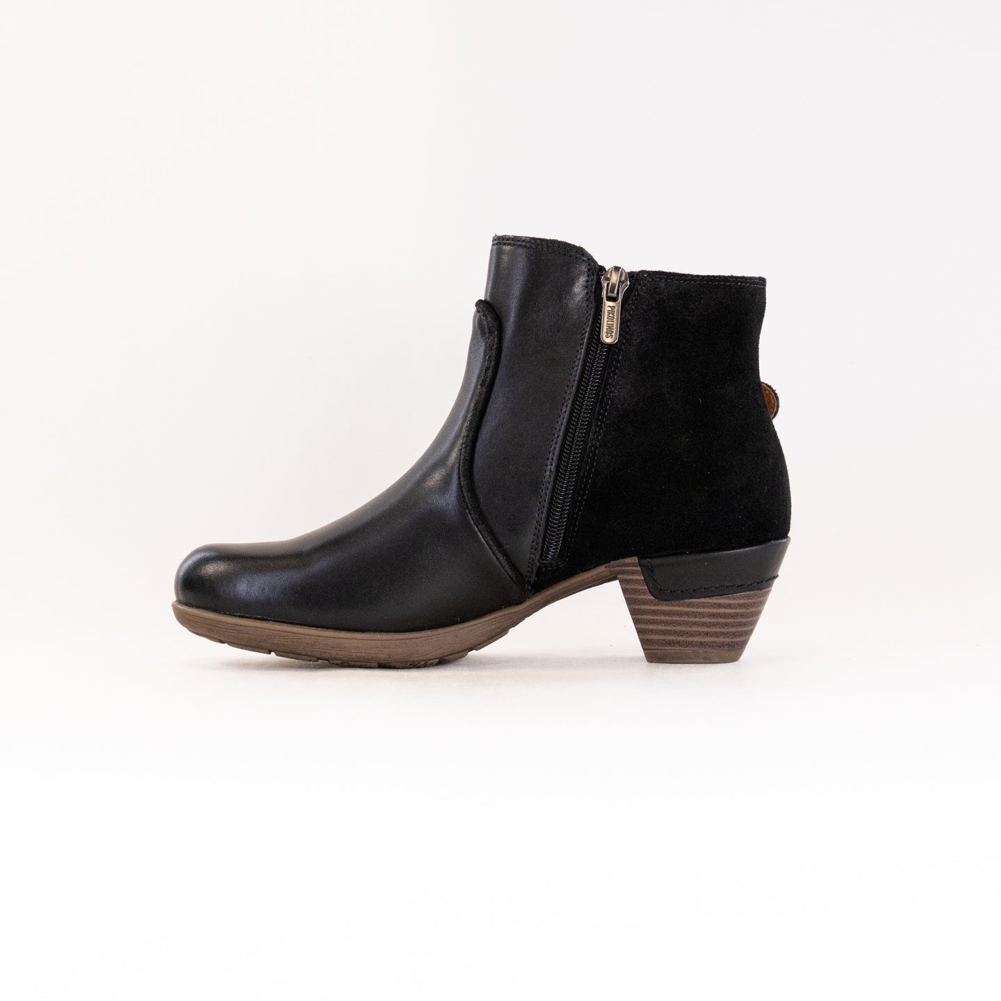 Women's Black Pikolinos Rotterdam Flexible Ankle Boots with Decorative Buckle