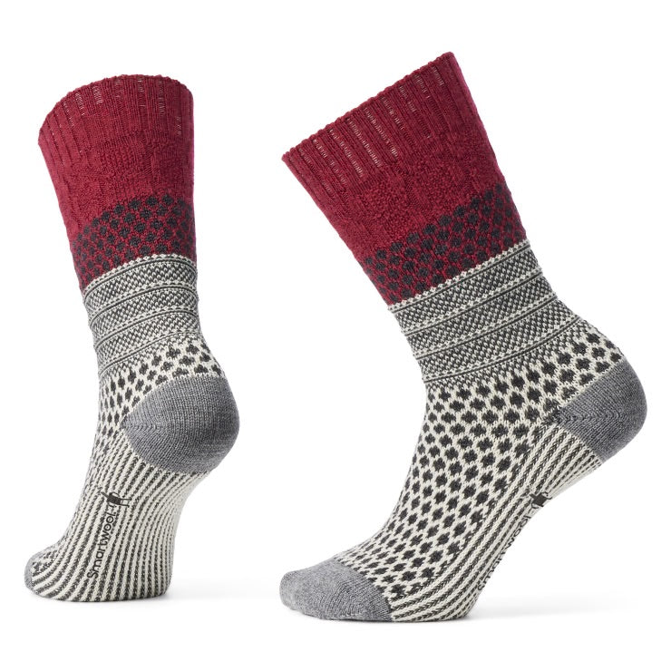 Smartwool's Durable Tibetan Red Everyday Popcorn Cable Crew Socks