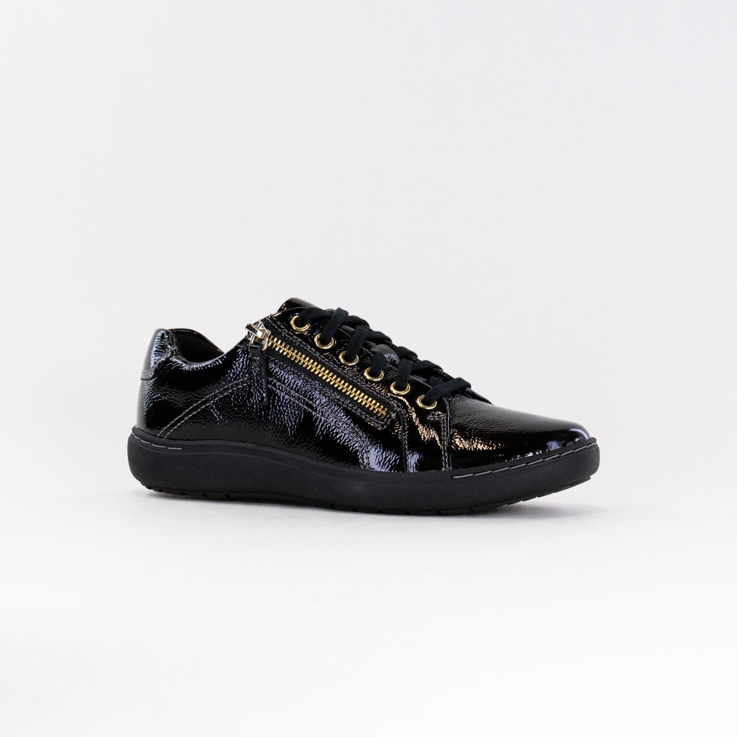 Clarks Women's Nalle Lace Sneakers in Stylish Black Patent