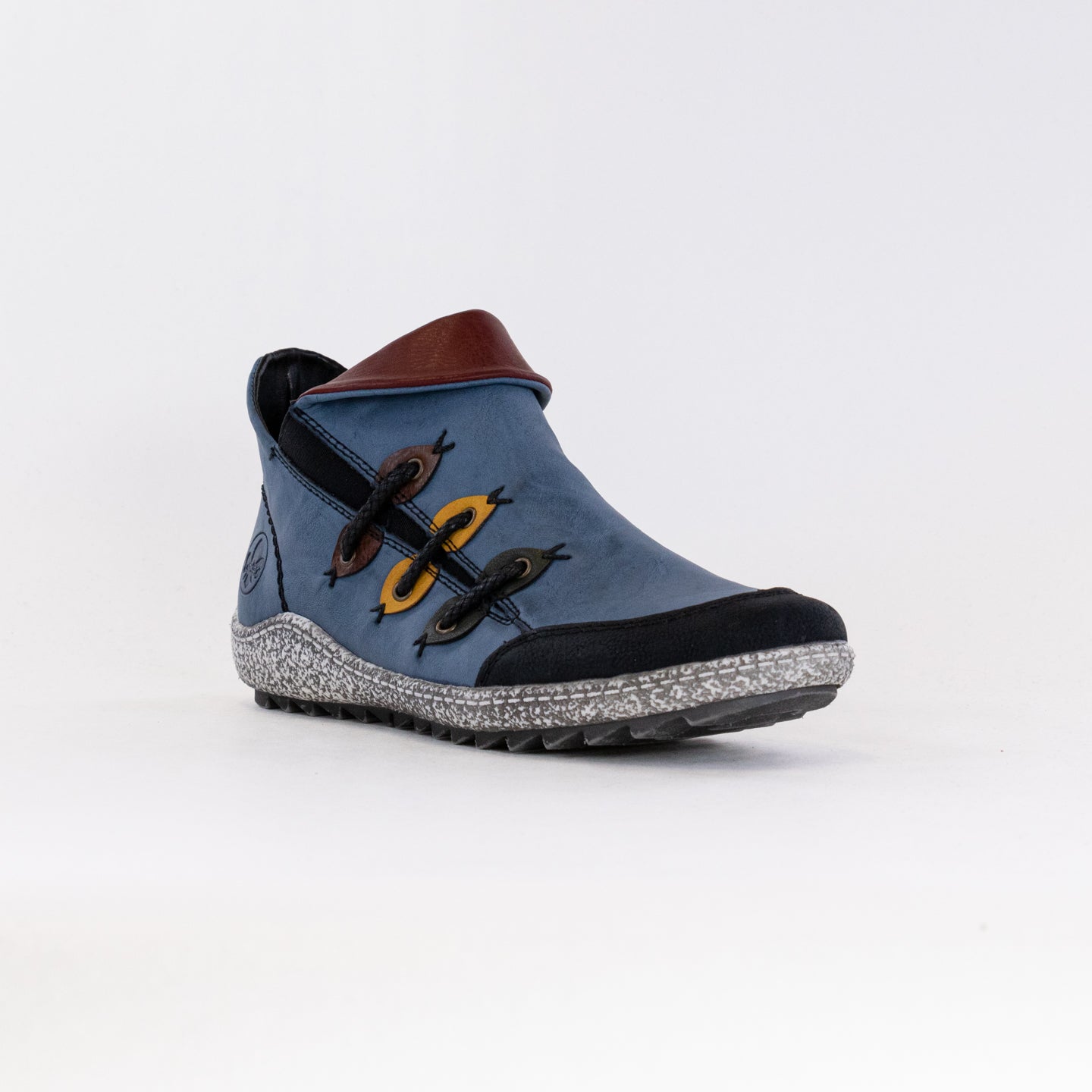 Rieker Liv Z7582 Women's Fashionable Side-Zip Shoes in Blue Combination