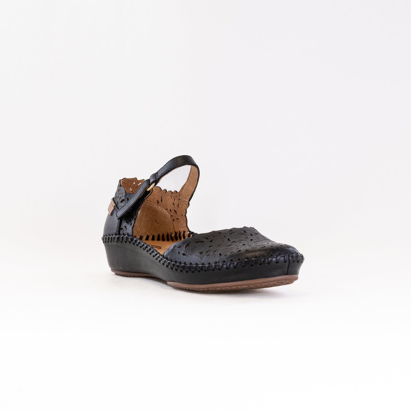 Pikolinos Women's P. Vallarta 655-0906 Black Calfskin Leather Ballerina Flats