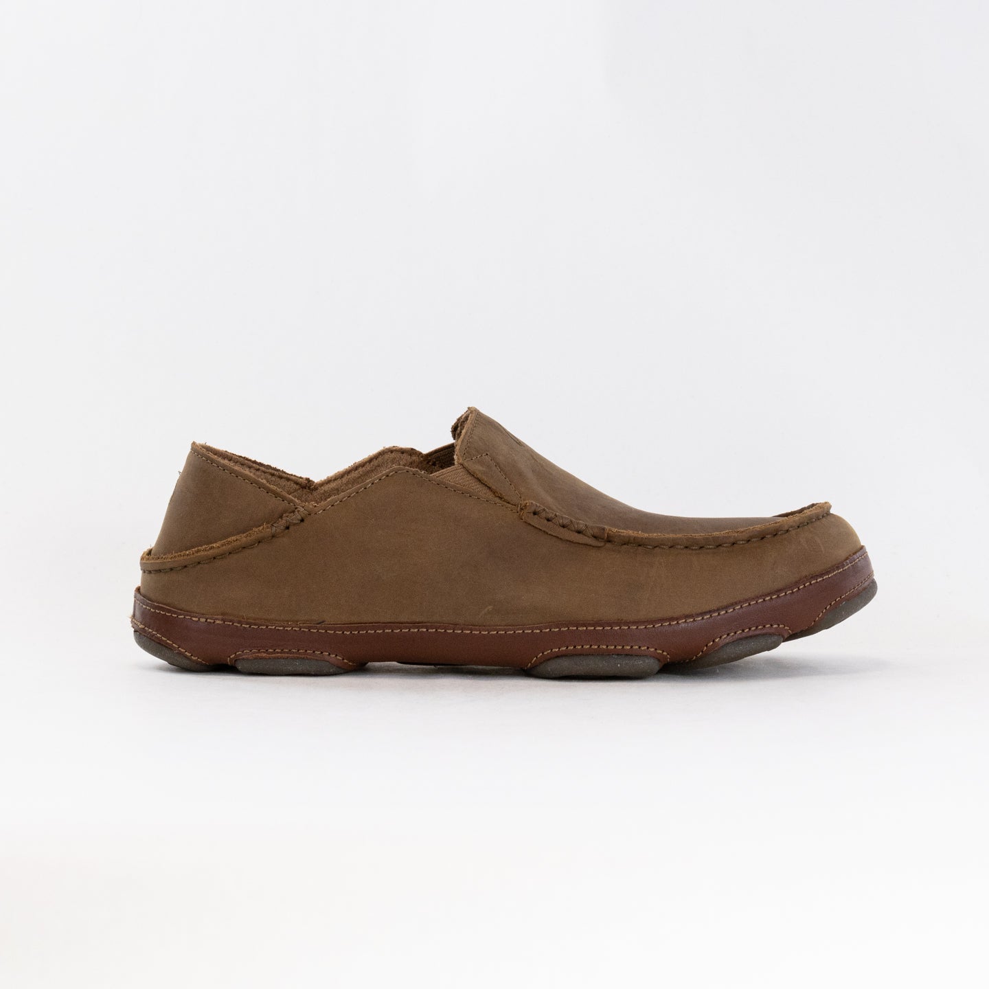 Olukai Men's Moloa Leather Shoes in Ray/Toffee Color Scheme