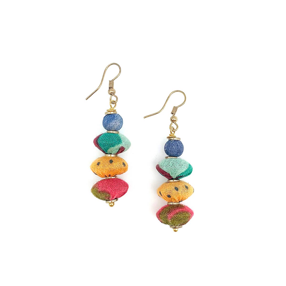 Aasha Fashionable Wide Round Disc Beaded Drop Earrings for Women's Accessories