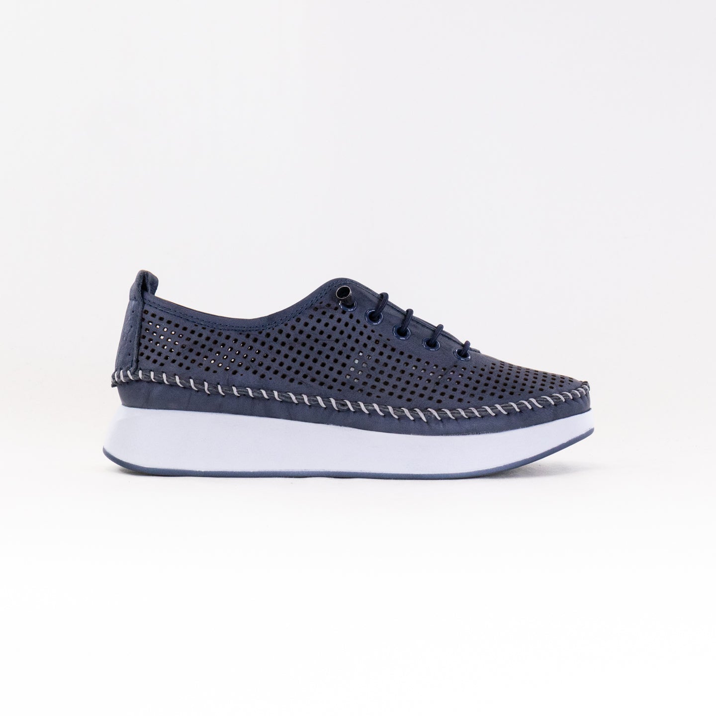 Spring Step Women's Eastwood Breathable Lace - up Casual Navy Shoes