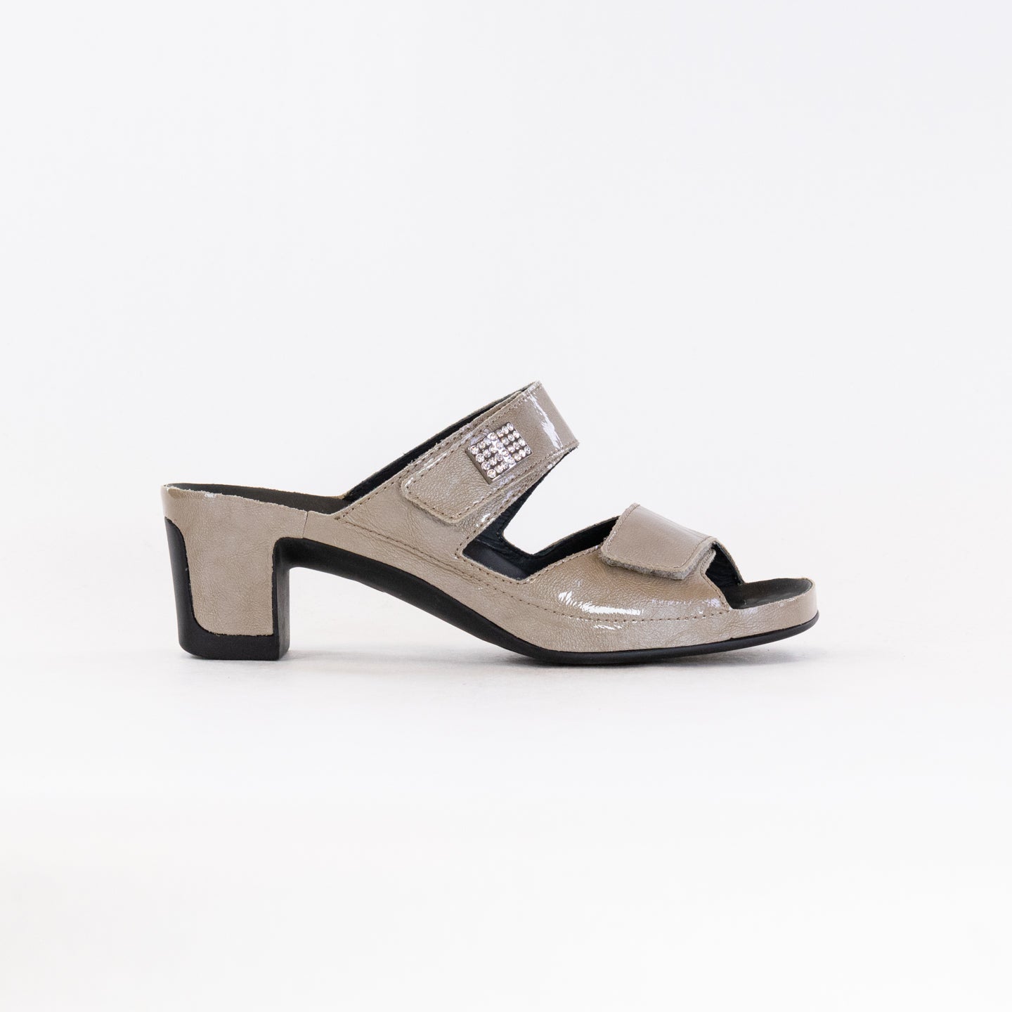 Women's Vital Joy Mule Sandal in Apache Taupe Patent Leather - Comfort & Health