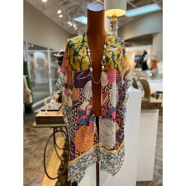 Montego View Polyester Kimono Ruana for Beach and Casual Wear
