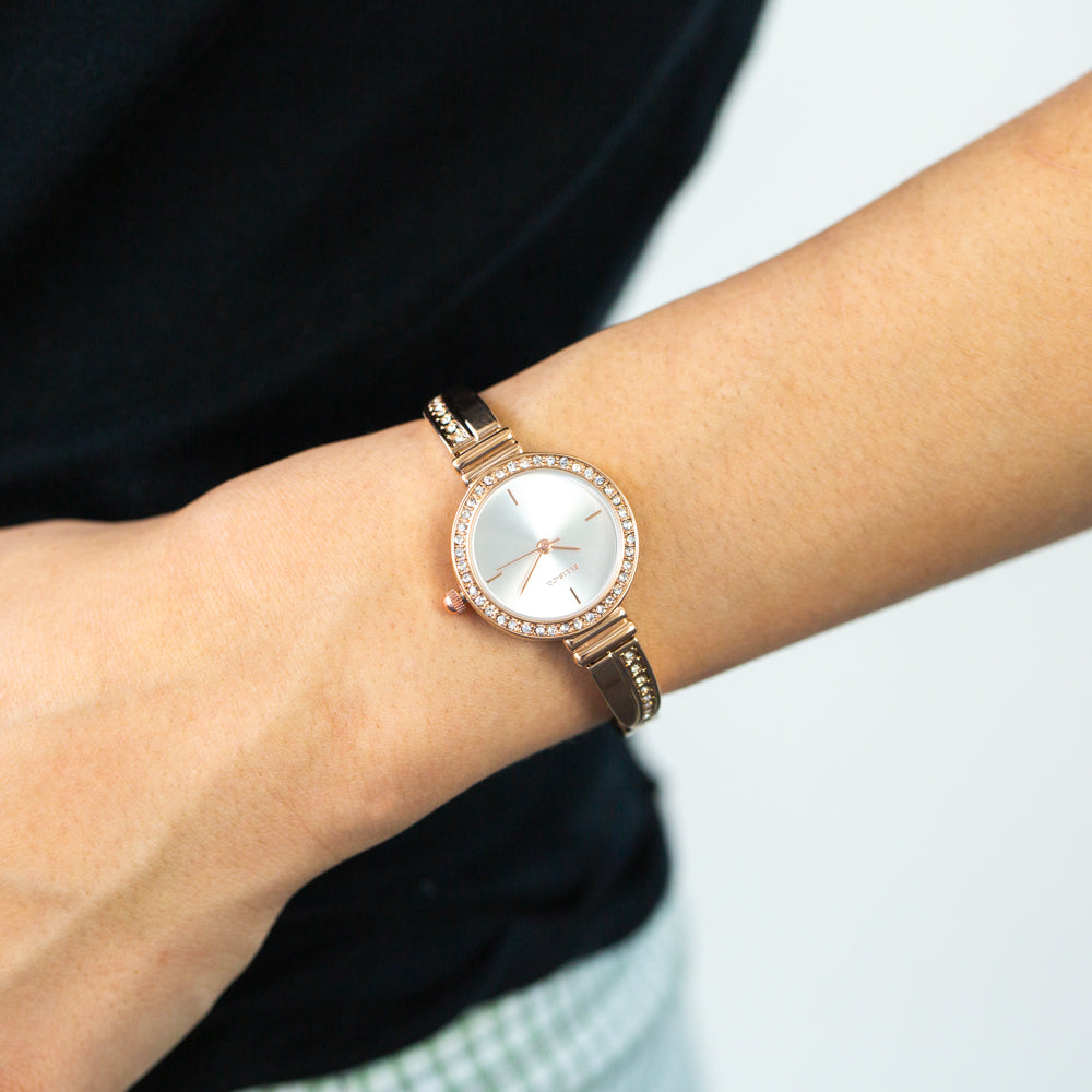 Ellis & Co Stylish 'Erika' Rose Gold Plated Women's Watch