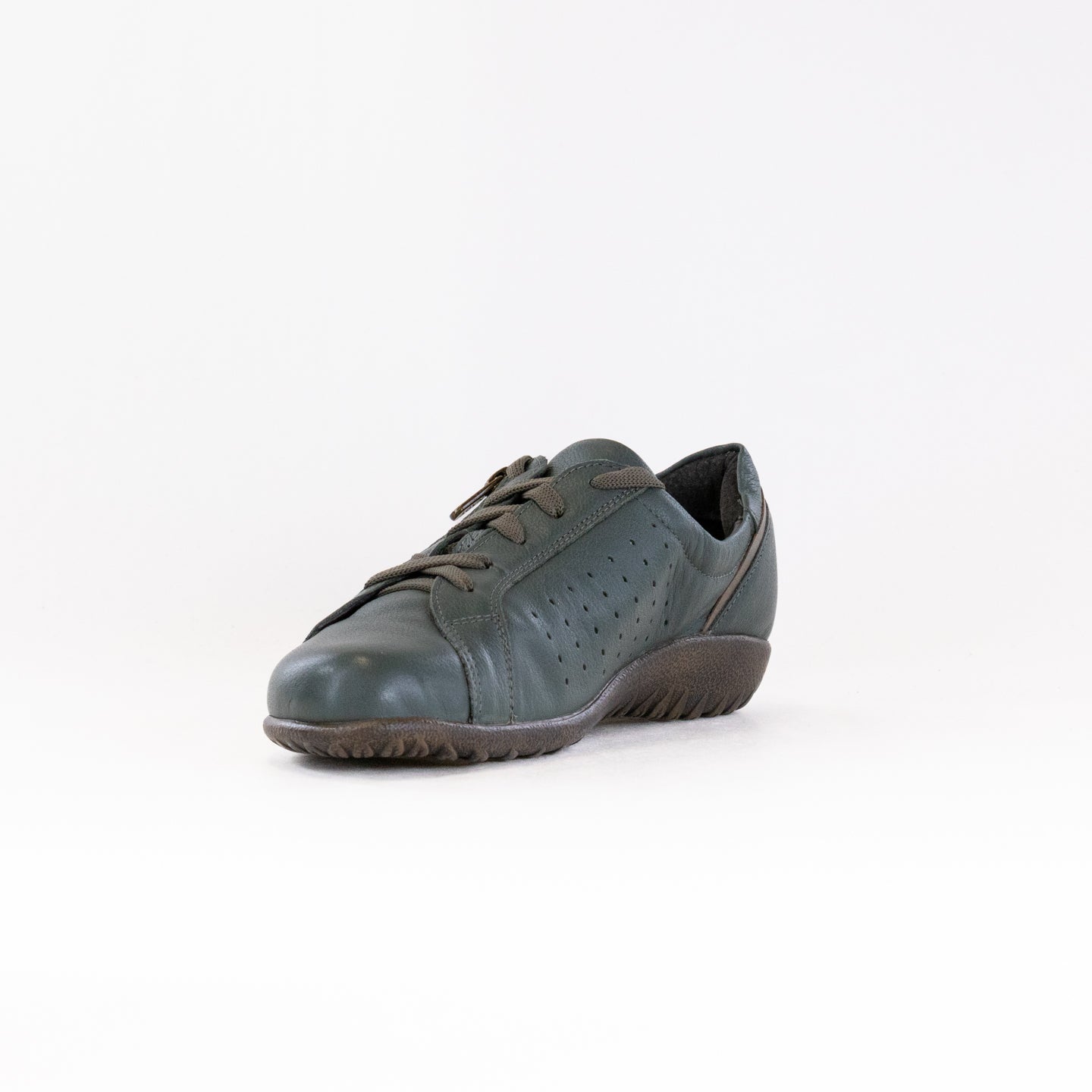 Naot Women's Moko Lace - Up Shoes in Green Leather with Pewter Accents
