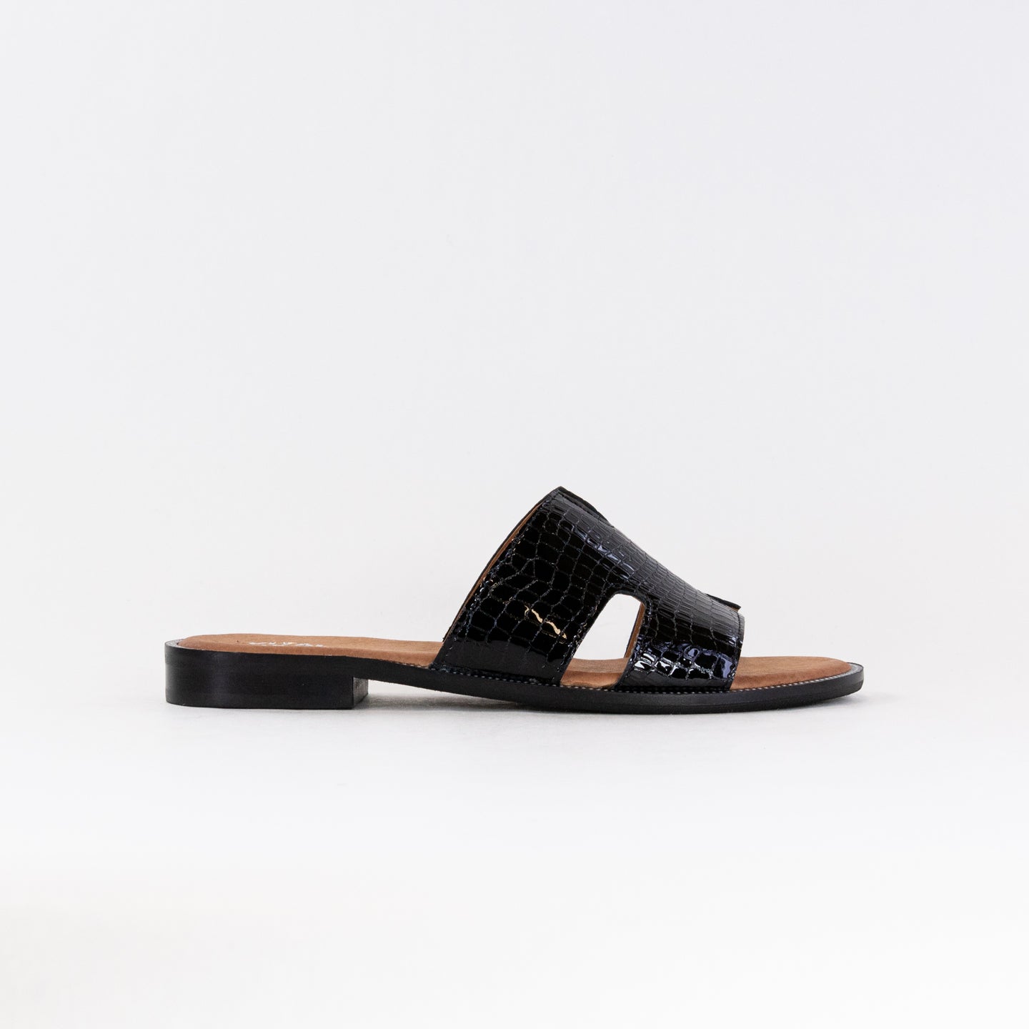 Stylish Women's V-Italia 537 Patent Leather Black Sandals