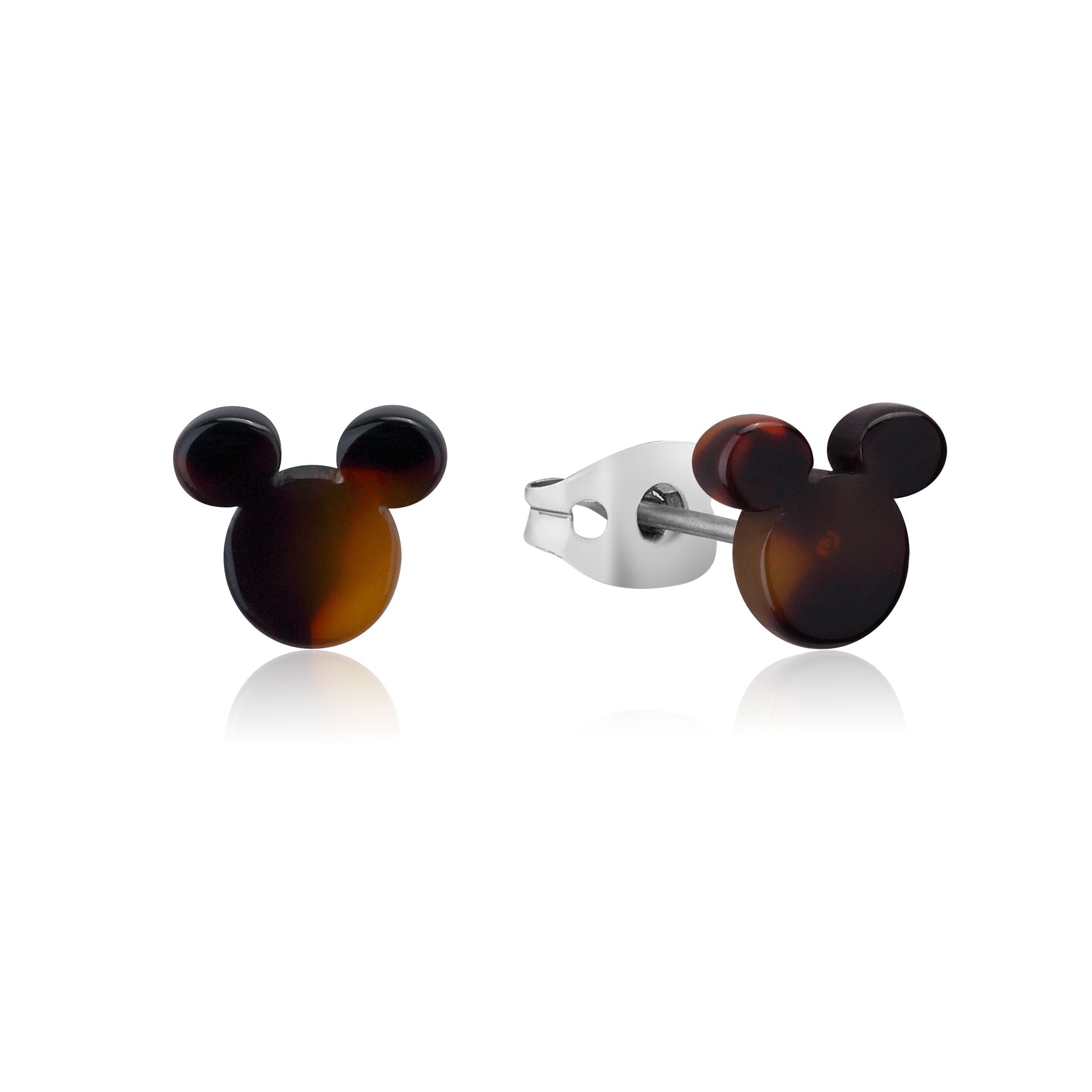 DISNEY Fashionable Stainless Steel 9mm Tortoise Shell Pattern Stud Earrings for Jewelry Collection