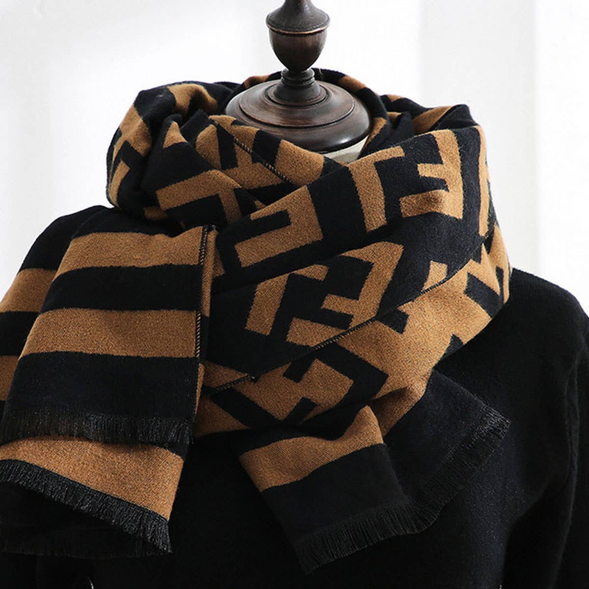 Accity Stylish Printed Faux Cashmere Warm Scarf for All Seasons