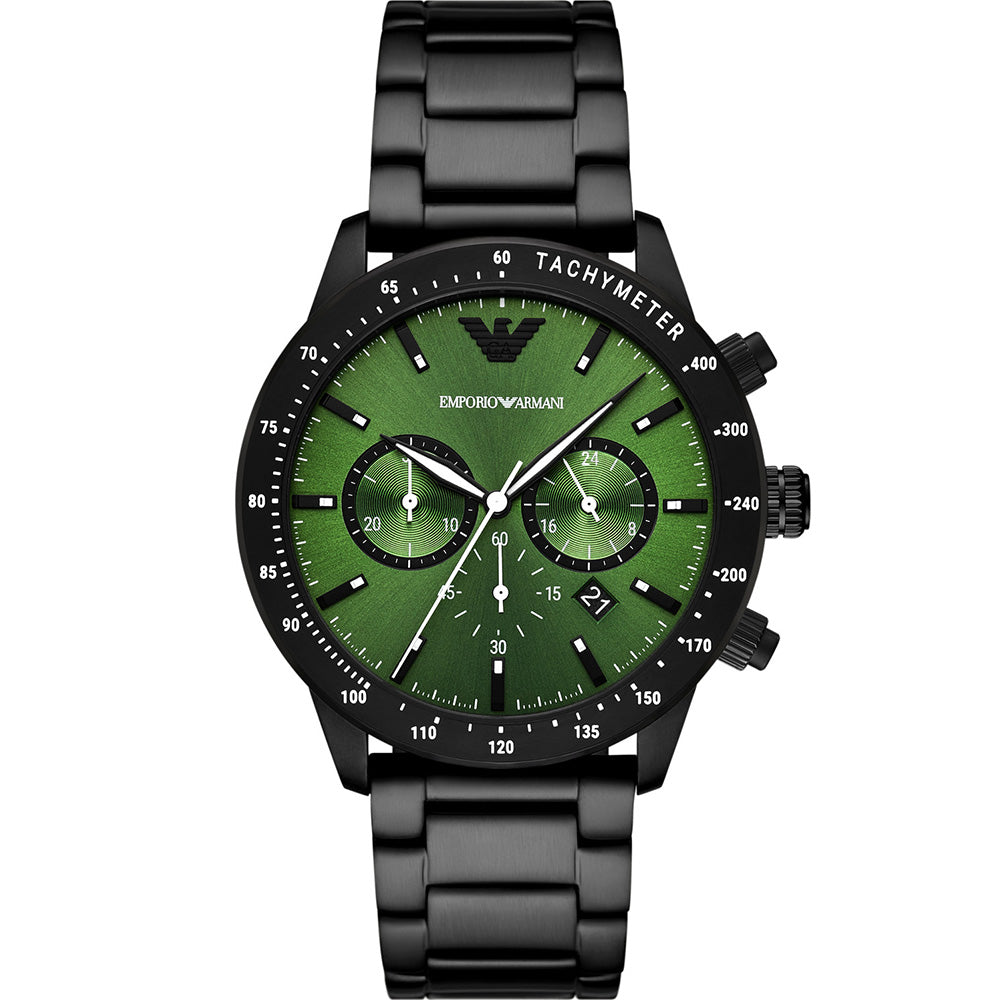 Emporio Armani AR11472 Mario Men's Black Matte Stainless Steel Watch