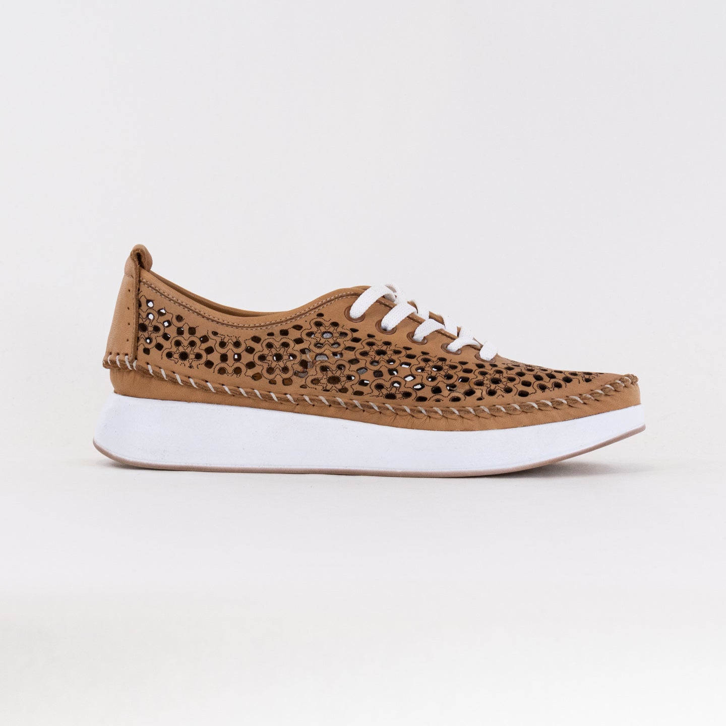 Spring Step Women's Youlanda Perforated Wedge Sneakers - Tan