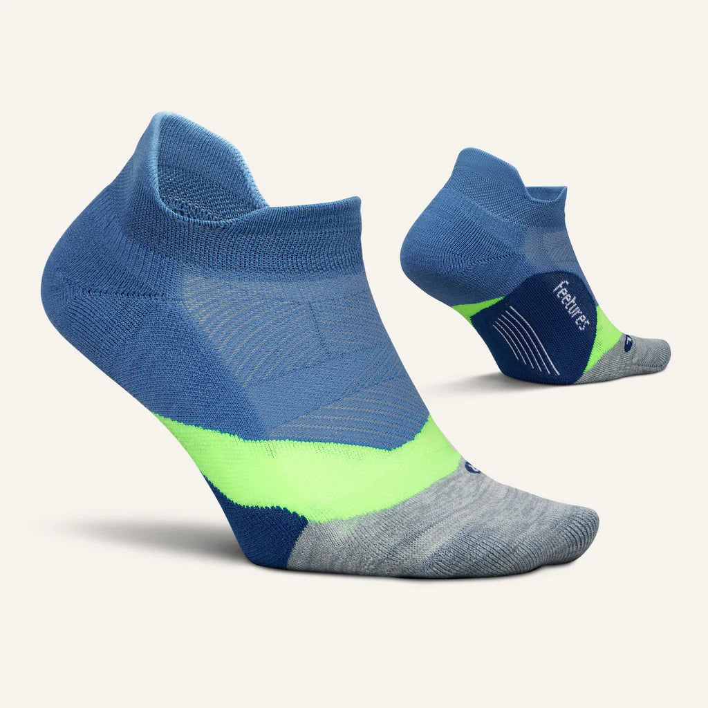 Feetures Elite No Show Tab Socks - Bahama Blue with Light Cushion