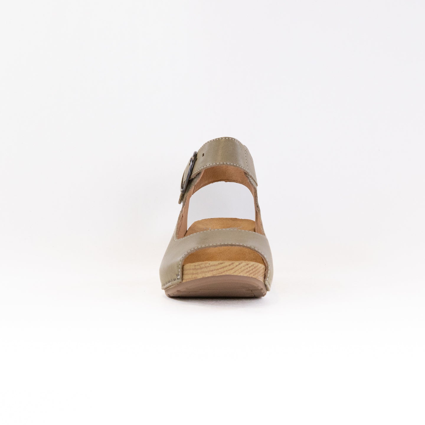Dansko Women's Tiana Heeled Sandals in Khaki Premium Leather