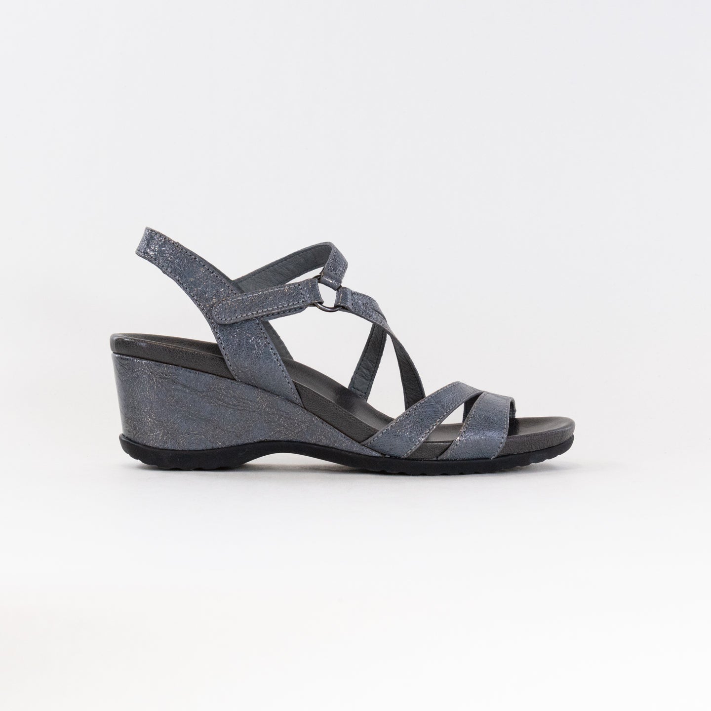 Dansko Women's Addyson Pewter Wedge Sandals - High - quality Leather Footwear