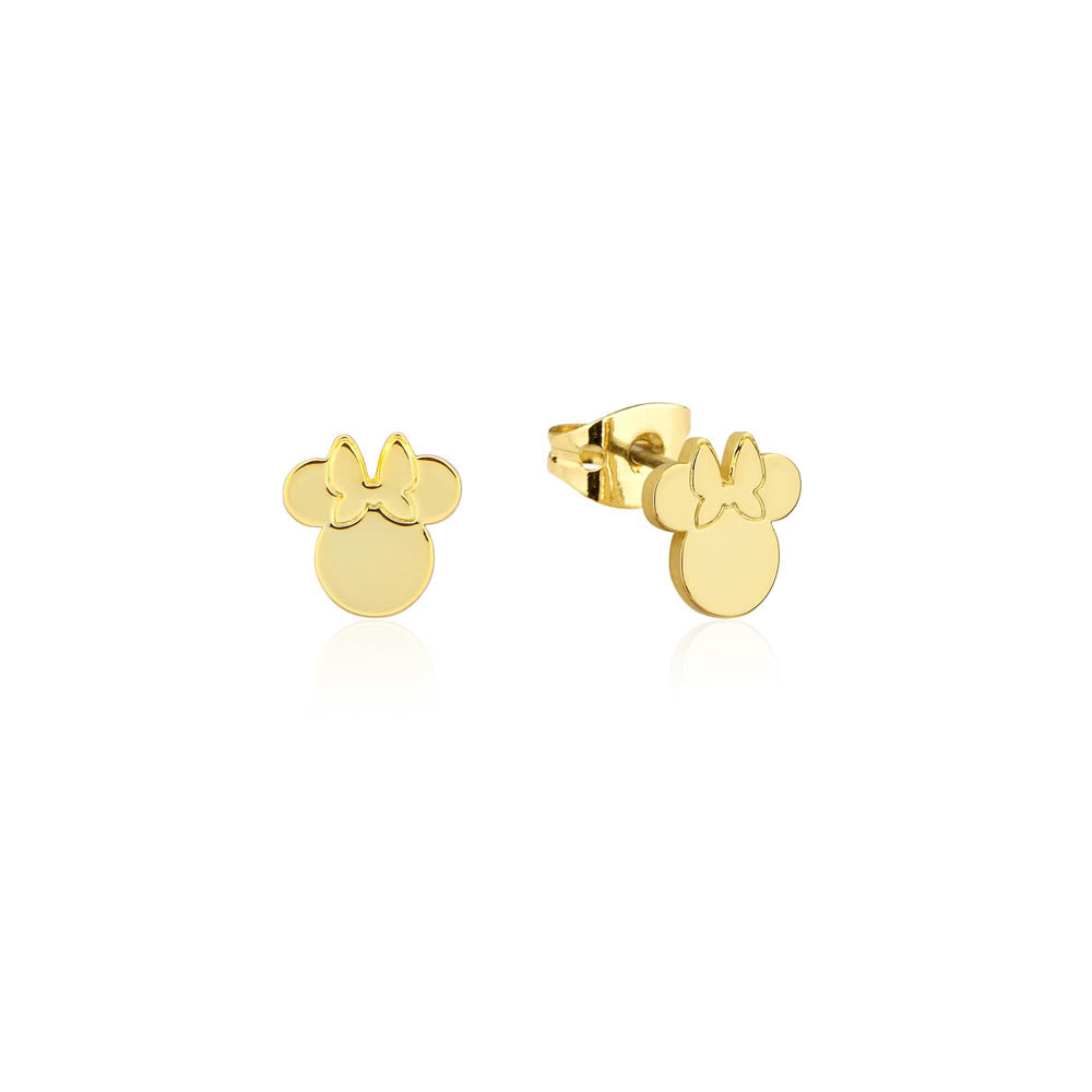 Disney Luxury 9mm Gold Plated Stainless Steel Minnie Mouse Stud Earrings