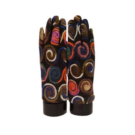 Soft Knit Yarn Circle Texting Gloves with Touch - Screen Compatibility