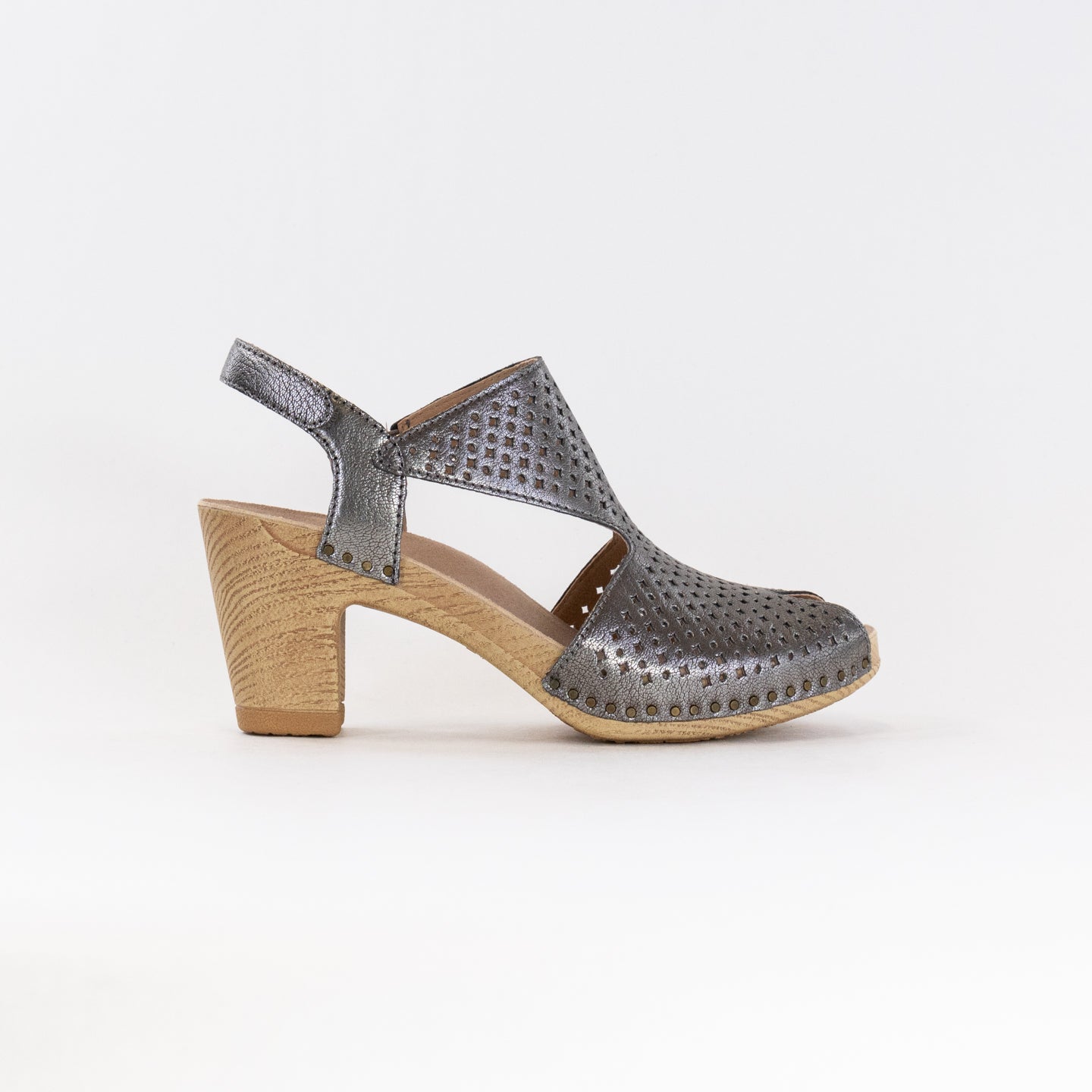 Dansko Women's Teagan Heeled Slingback Shoes in Gunmetal Color