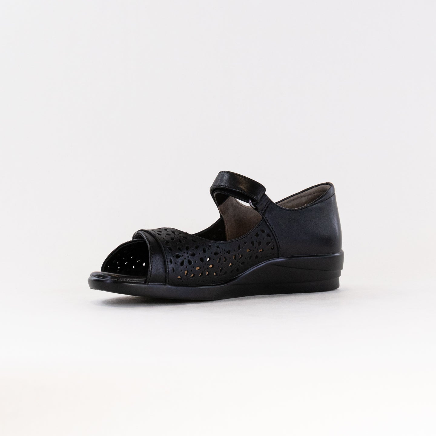 Ziera Women's Black Daffodil Comfortable Leather Sandals