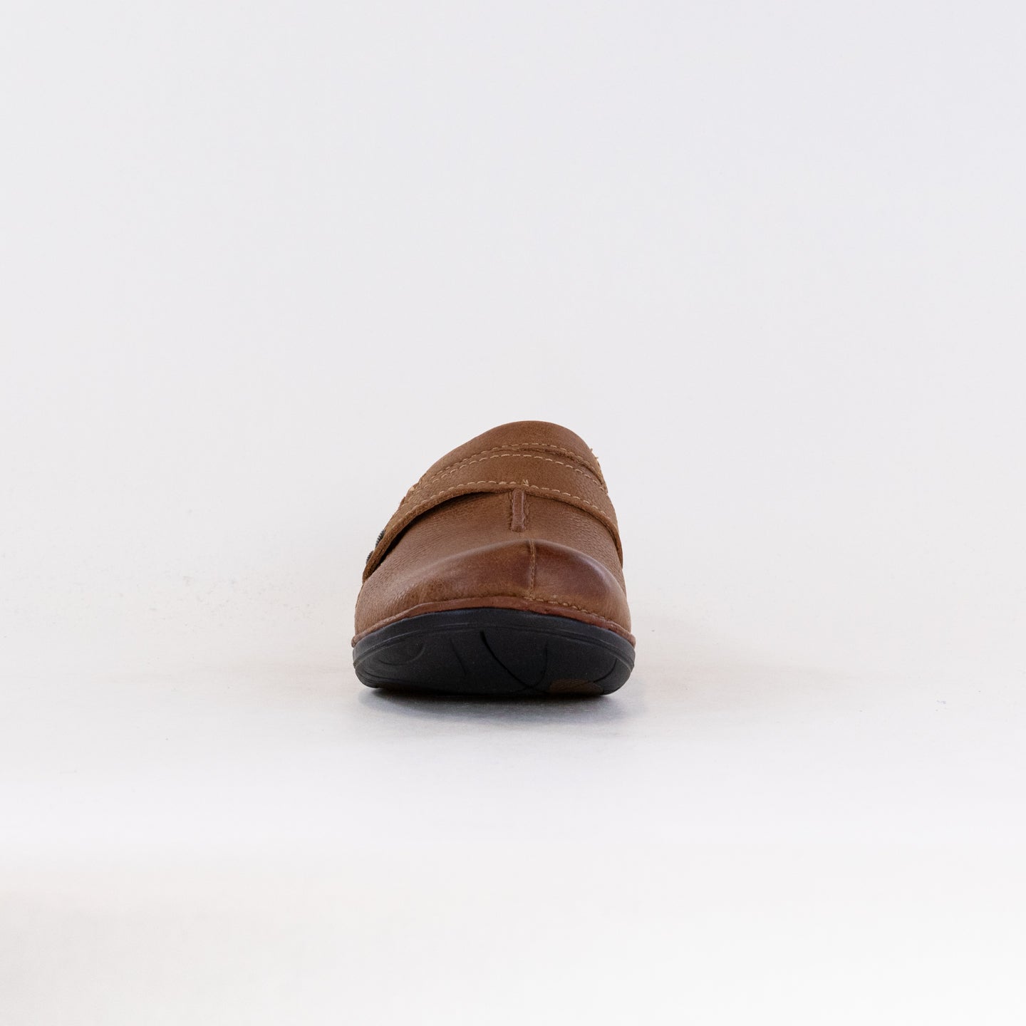 Clark's Women's Un Loop Ease Mules - Dark Tan Colored Leather Footwear