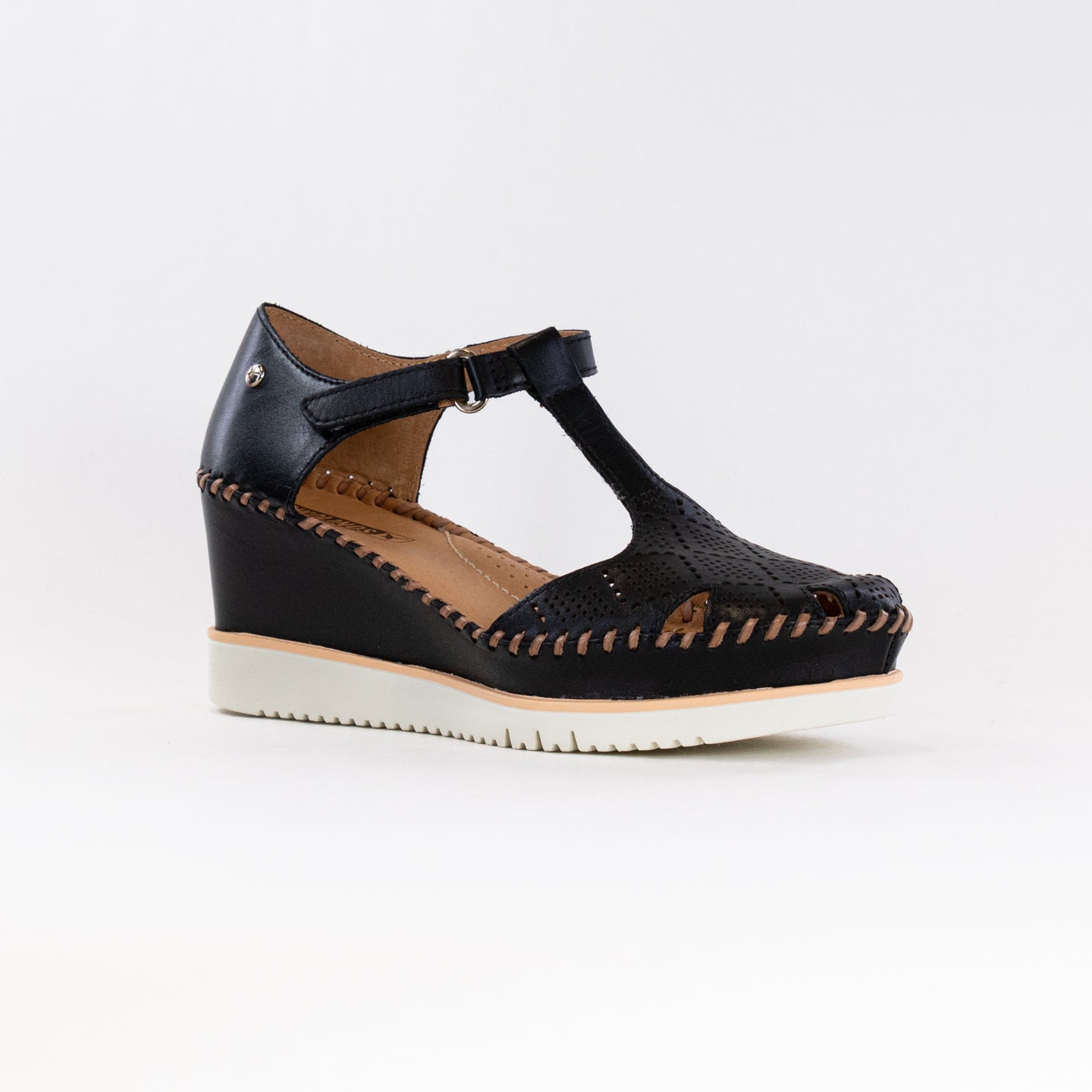 Pikolinos Women's Black Aguadulce W3Z-1991 Comfortable Closed Wedge Sandals