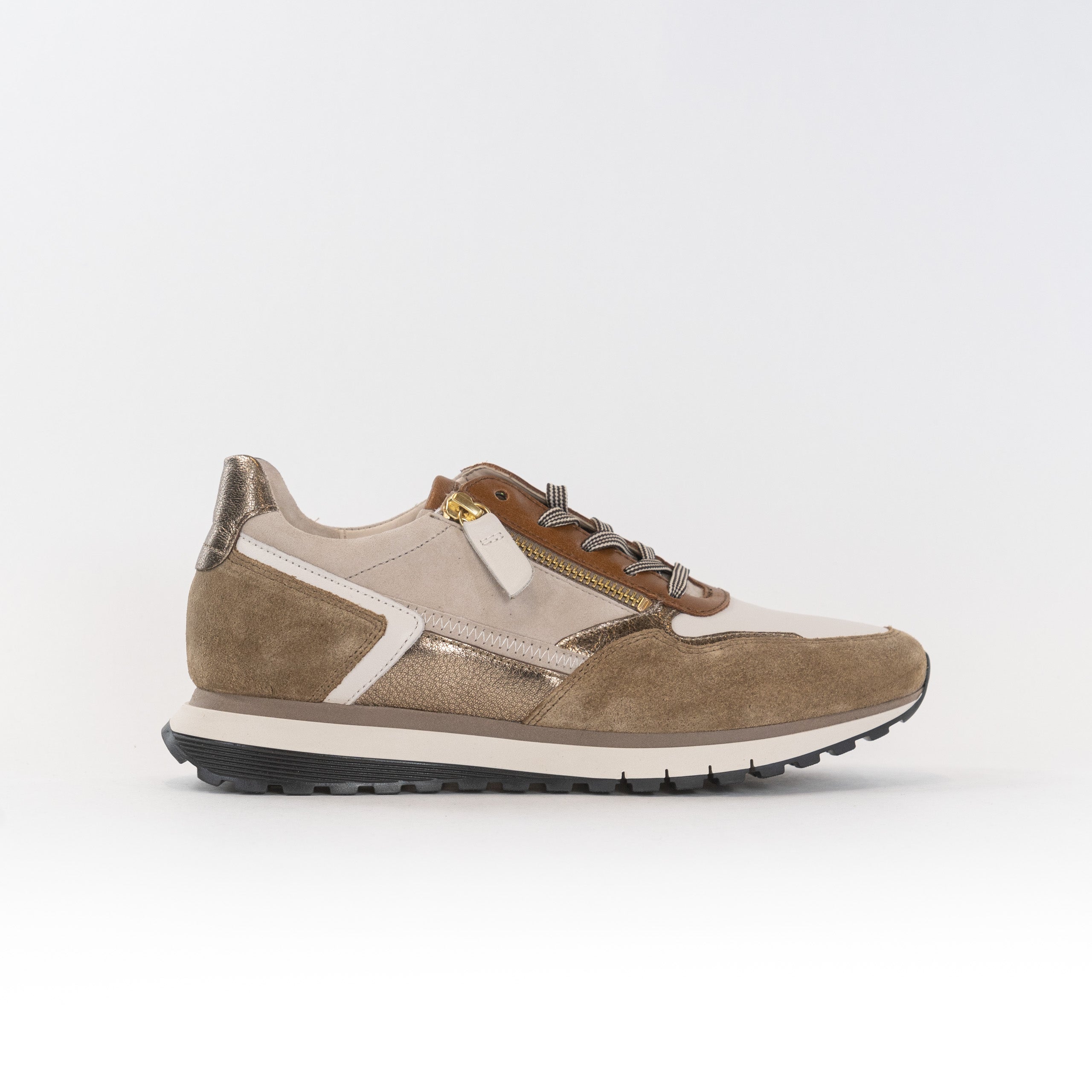 Women's Gabor 36.378.55 Latte Leather Shoes with Removable Insole
