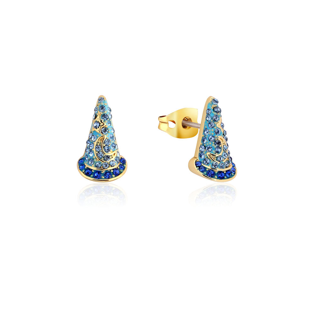 Disney Fantasia Gold - Coated Sorcerer's Hat 10mm Stud Earrings for Daily Wear