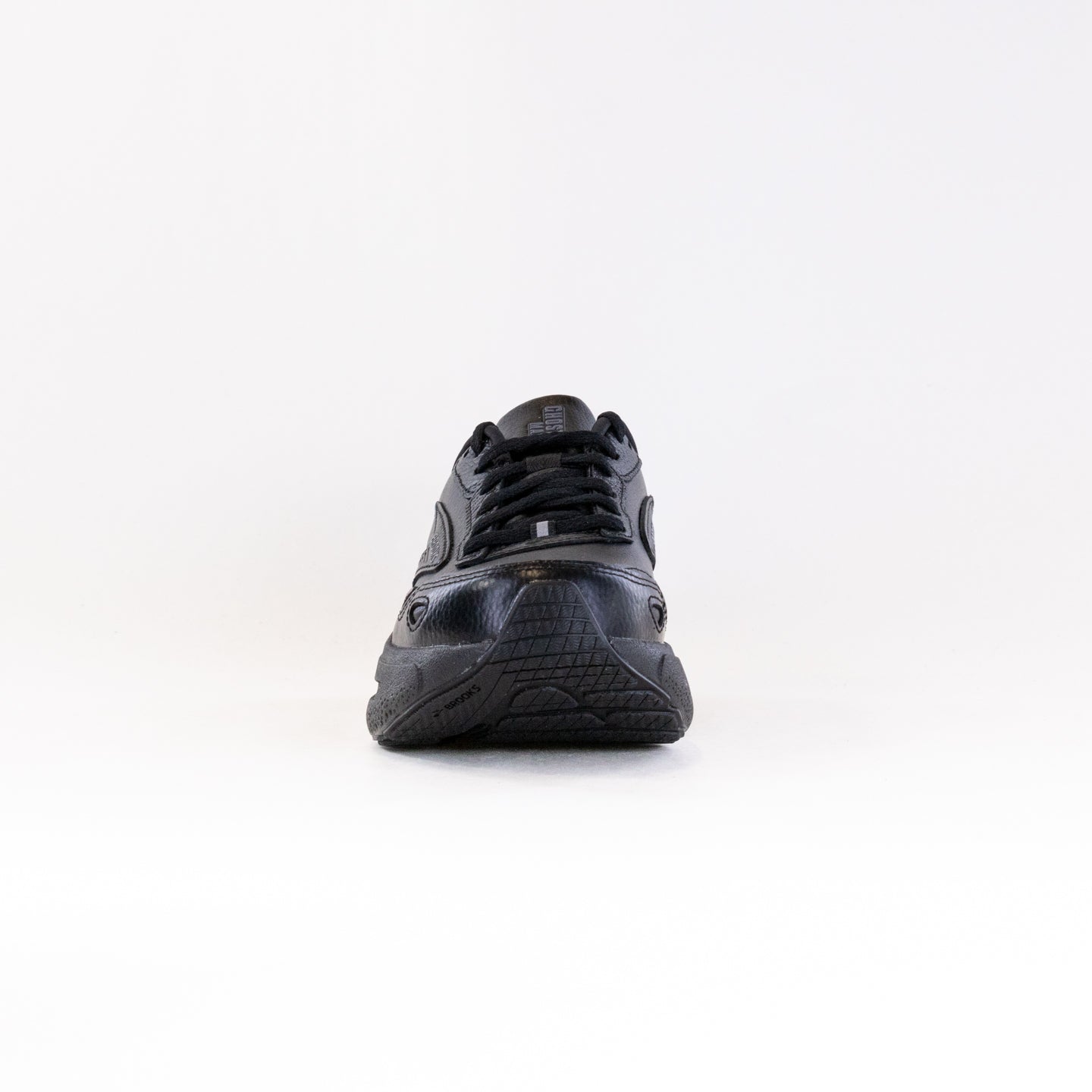 Women's Brooks Ghost Max Leather Running Shoes - Classic Black/Black Colorway