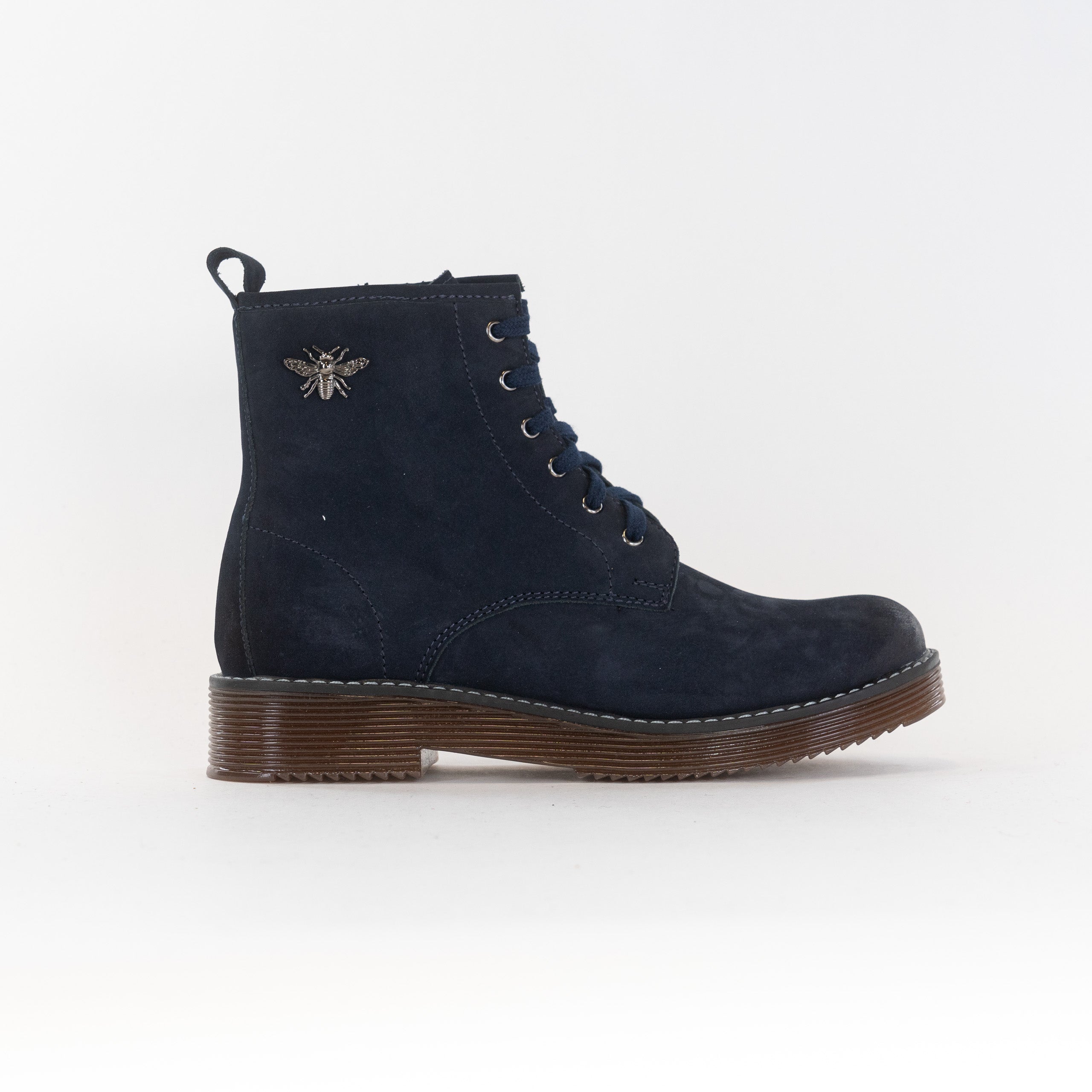 Navy Women's V-Italia 514 Stylish Nubuck Short Boots