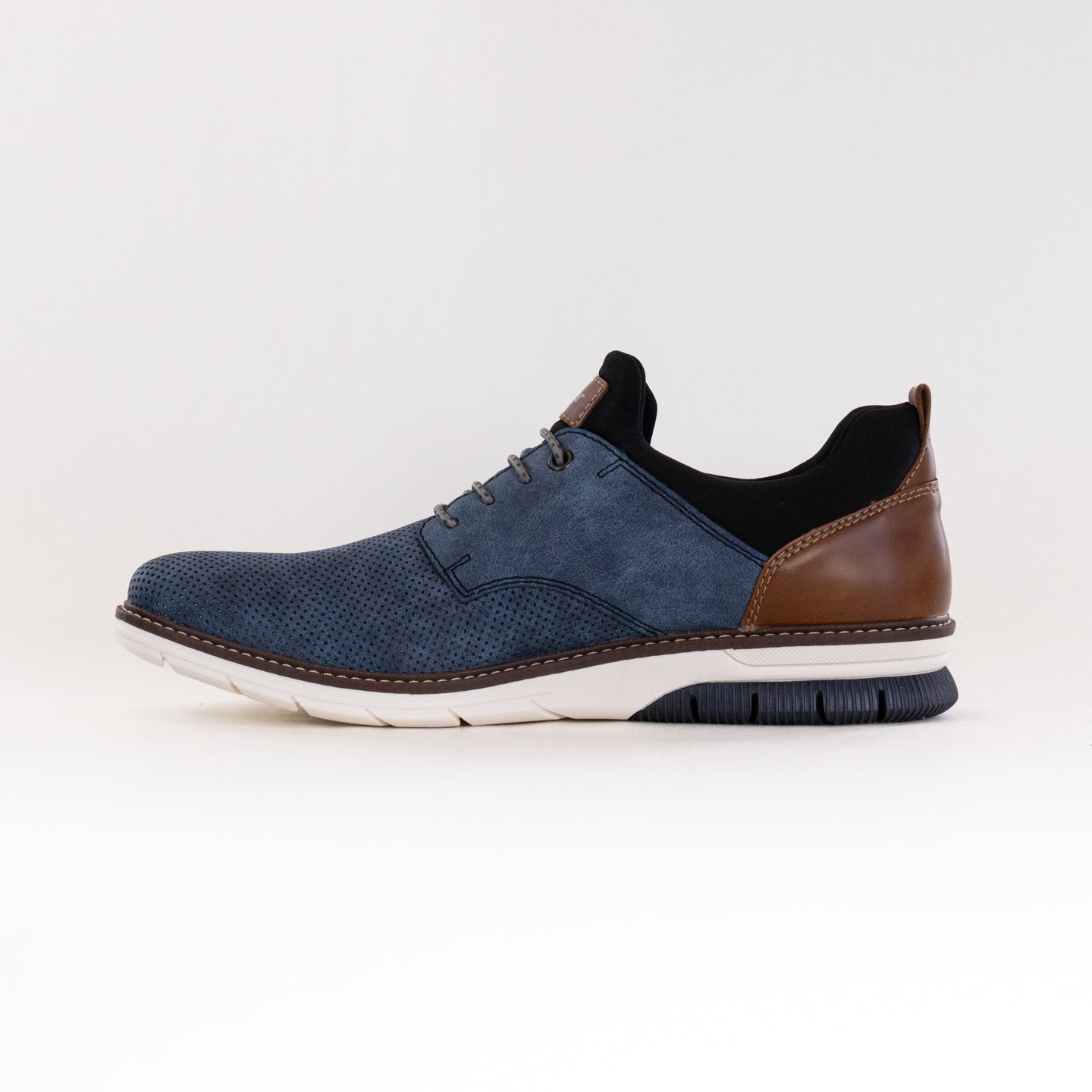 Rieker Men's Dustin 50 Oxford Shoes in Baltic, Armaretto, and Black