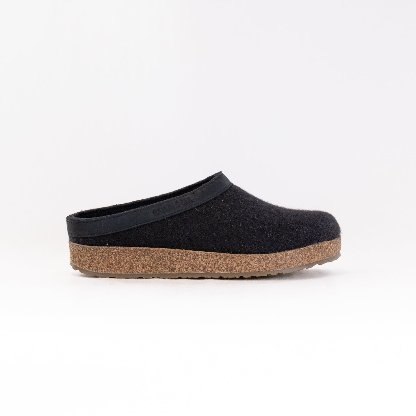 Haflinger Unisex Classic GZL45 Leather - Trimmed Grizzly Slippers in Black