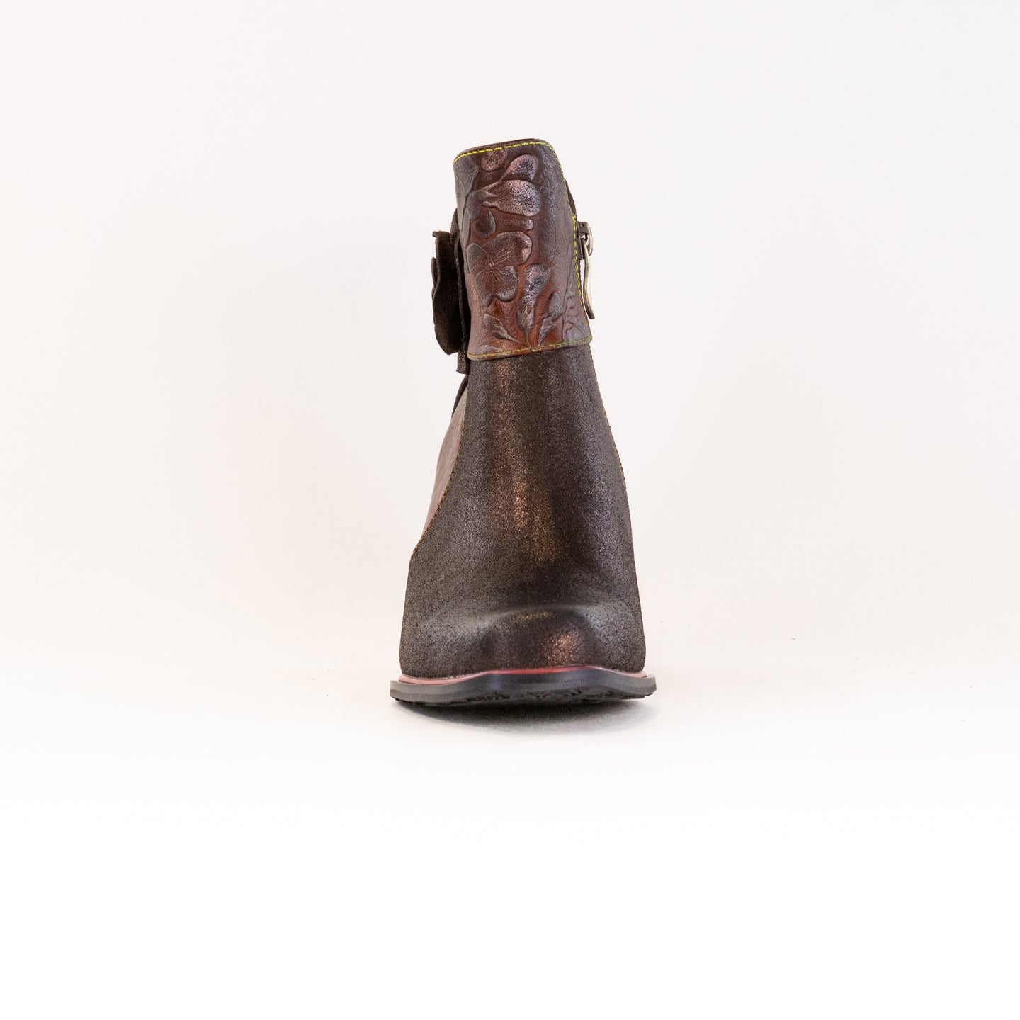 L'Artiste Women's Zinna Bronze Leather Combo Booties