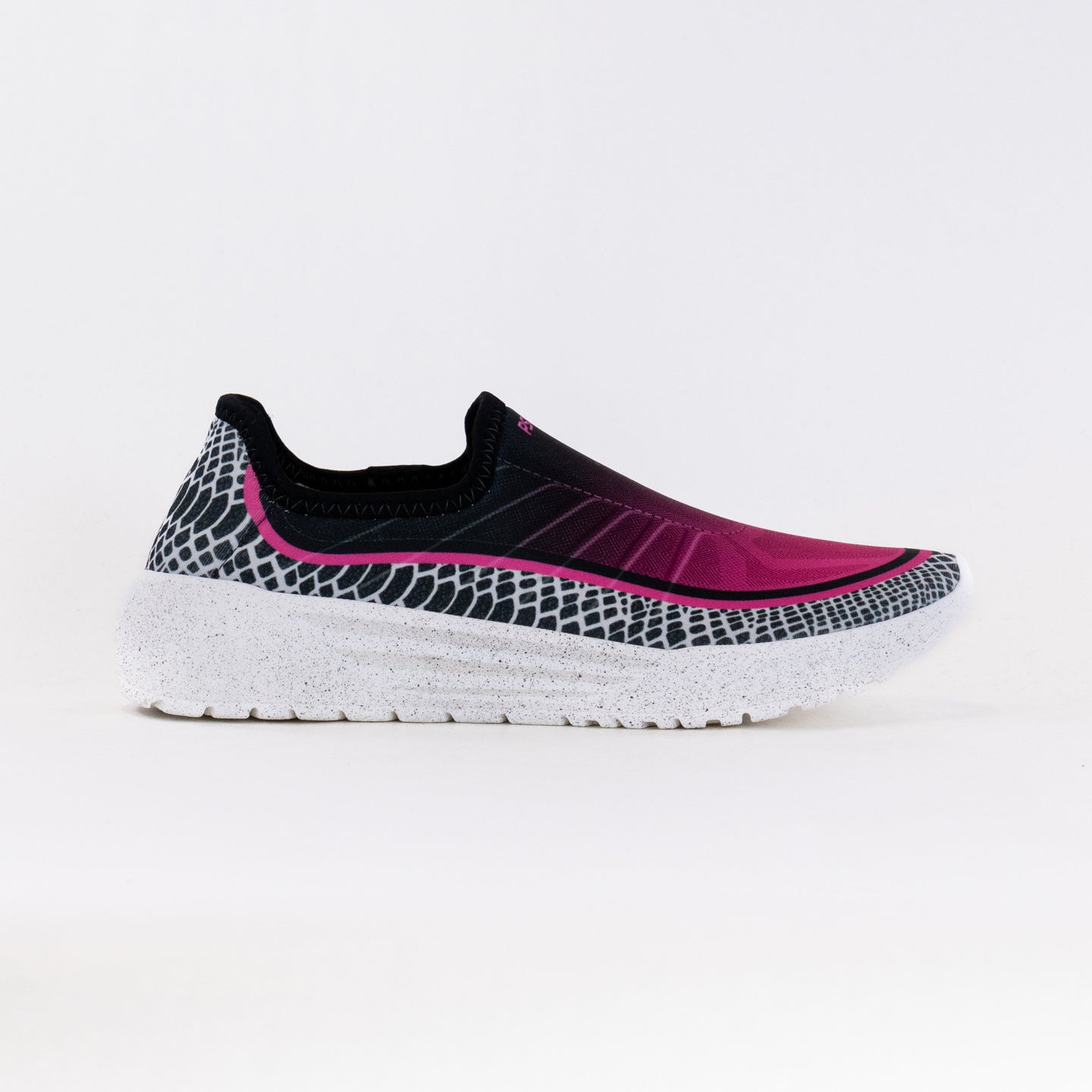 Women's Pseudo Slip-on Racer Sport Sneakers in Pink and Smoke Colors