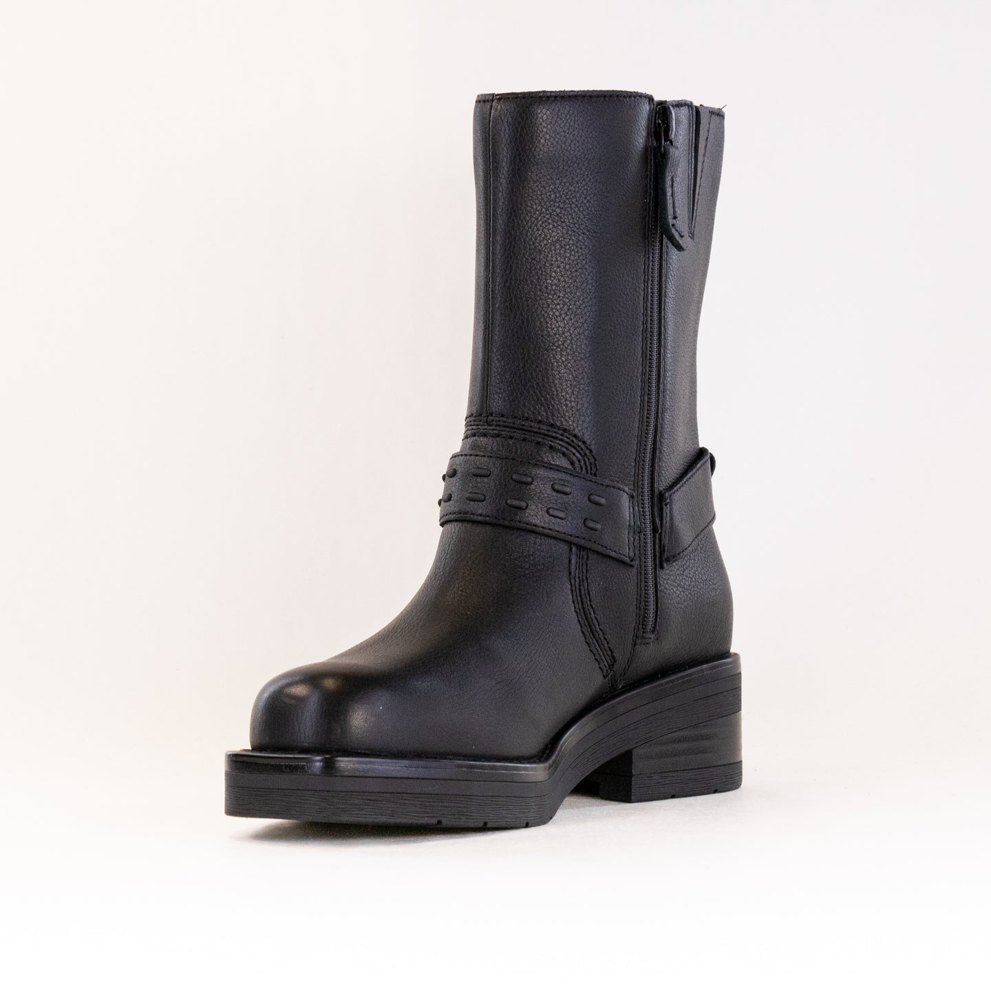 Women's Clarks Black Leather Rebelle Up Stylish Biker Boots
