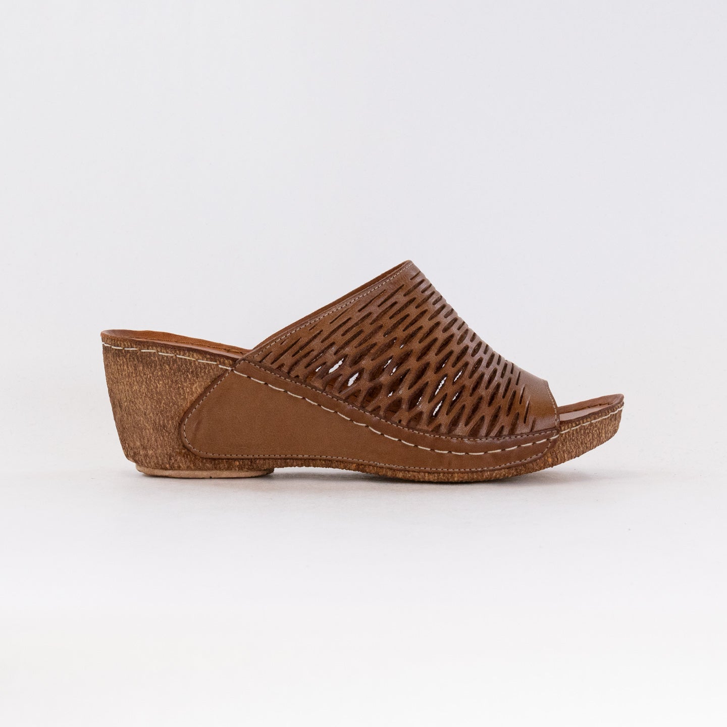 Women's Brown Spring Step Cunacena Leather Wedges for All - Day Comfort