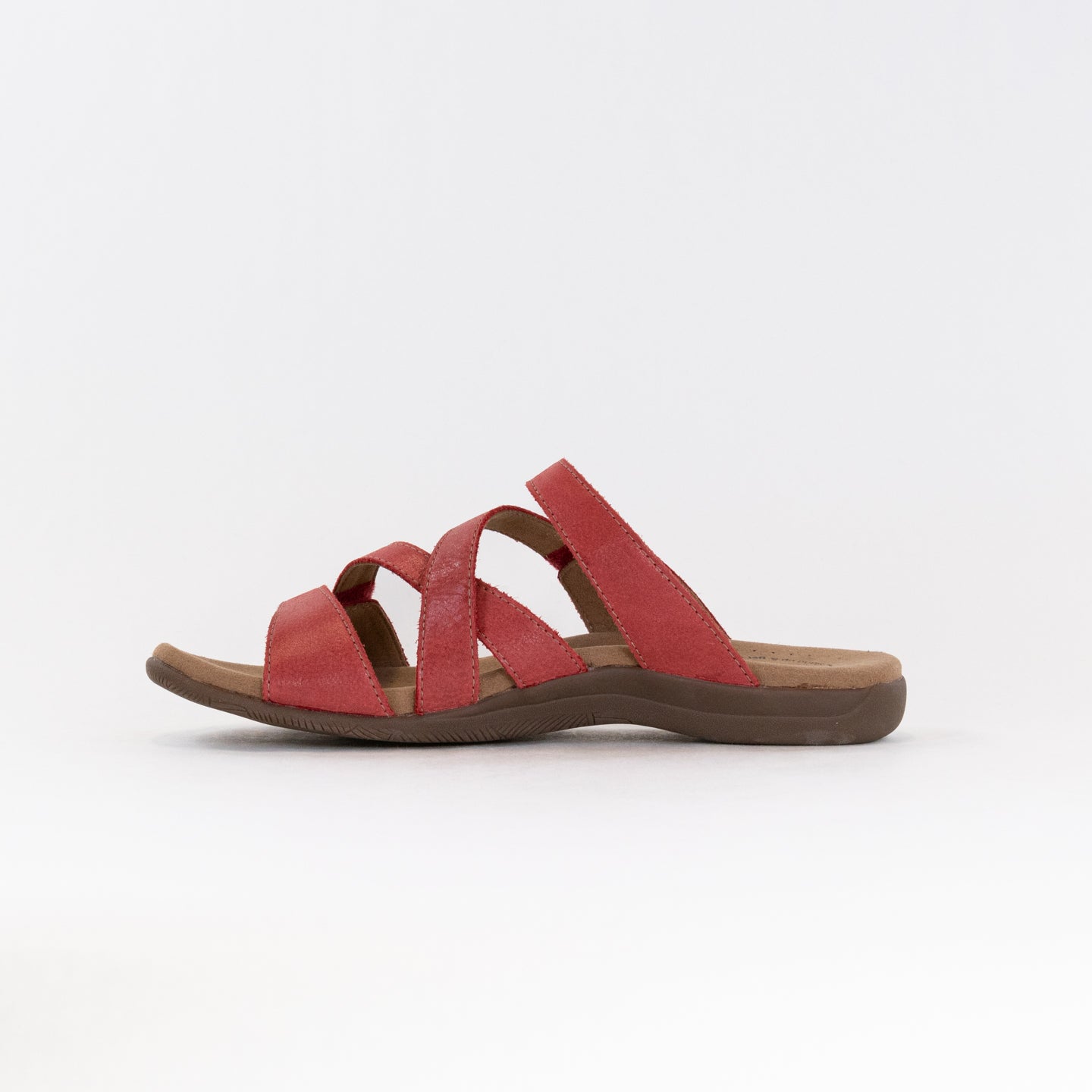 True Red Women's Taos Double U Premium Leather Slide Sandals