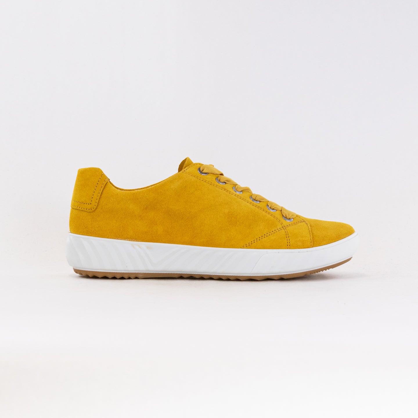 Women's Ara Alexandria Yellow Suede Lace-Up Casual Sneakers