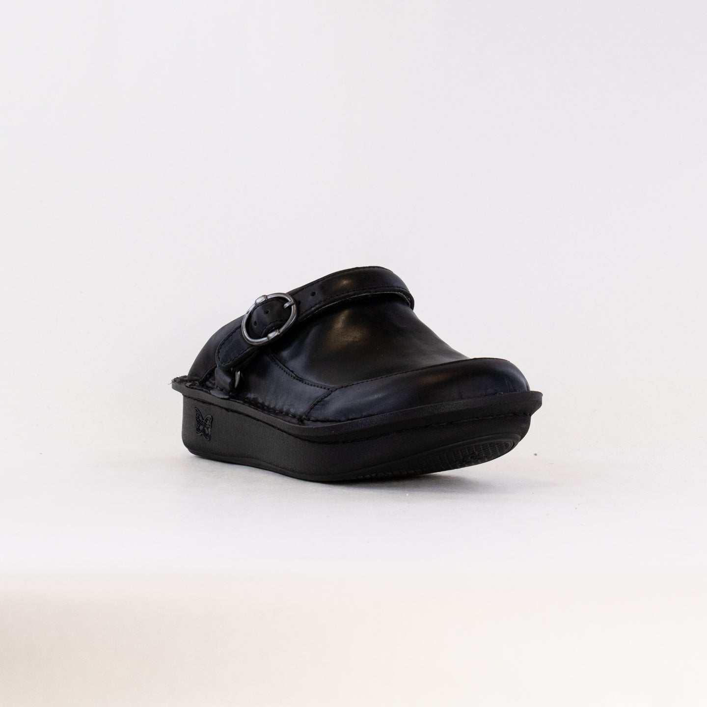 Women's Alegria Seville Clogs in Soft Oiled Black Leather