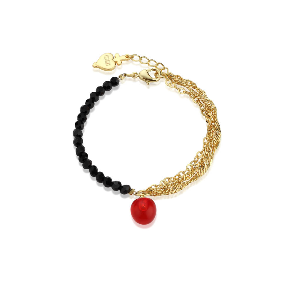 Disney-themed Gold-plated Stainless Steel Evil Queen Poison Apple Design 19cm Fashion Bracelet
