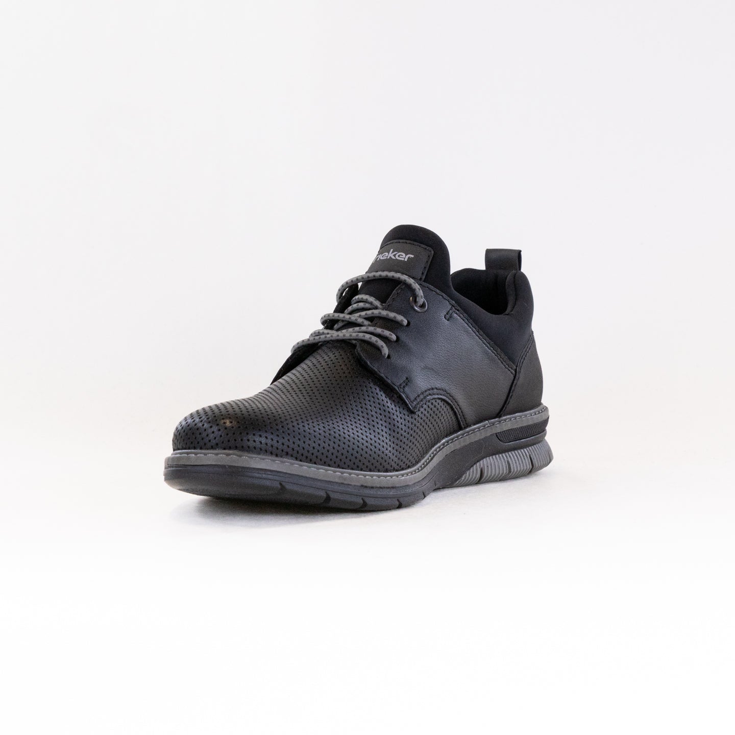 Men's Rieker Dustin 50 Oxford Shoes - Black/Black Color Combination