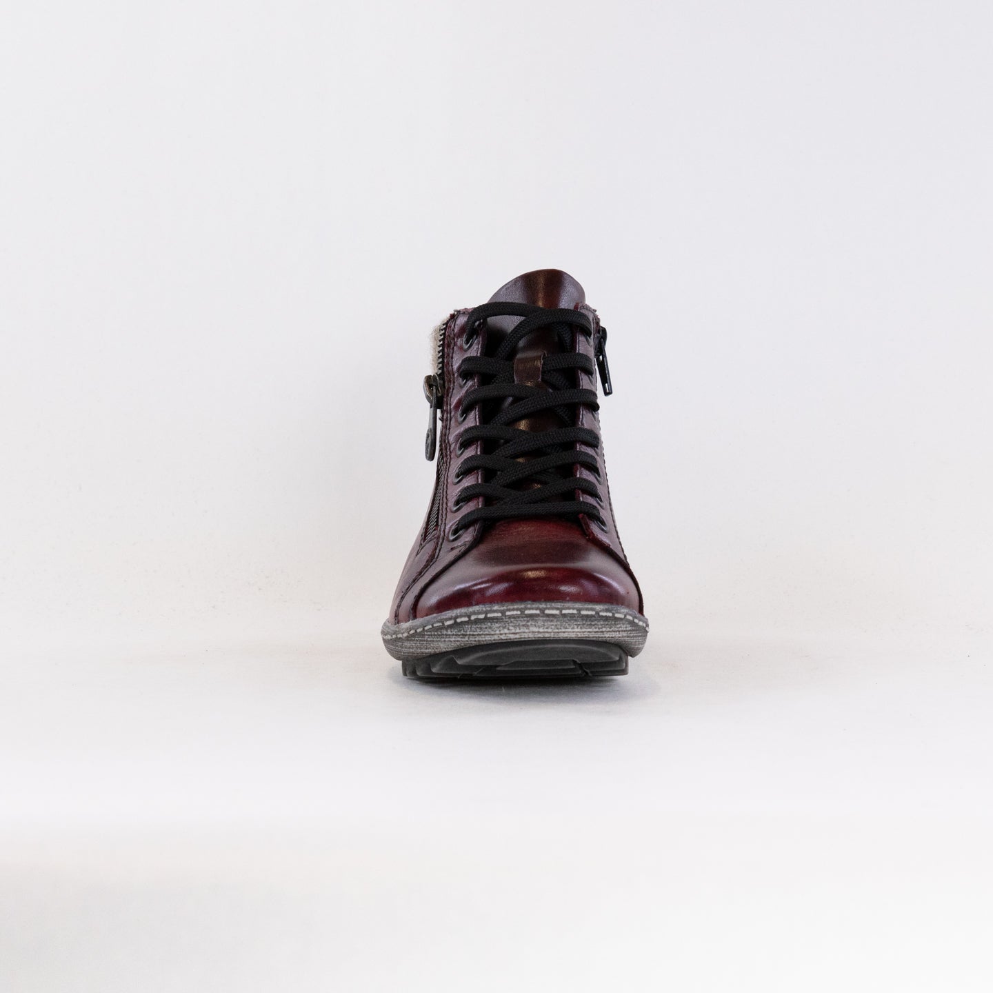 Stylish Women's Wine-colored Remonte R1473 Lace-up Booties